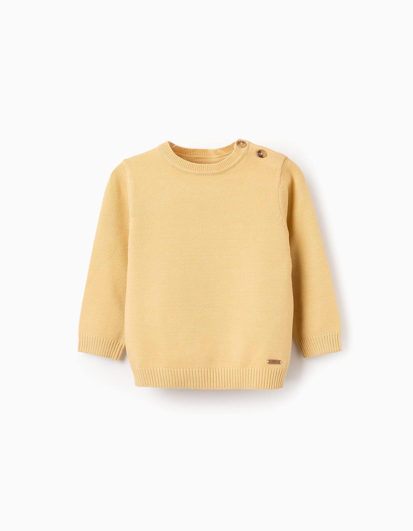 Pull En Maille Douce Jaune Clair