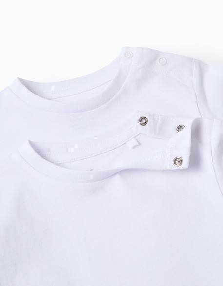 Pack 2 t-shirts unis en coton Blanc+Bleu foncé+Rouge 3 - vertbaudet enfant 