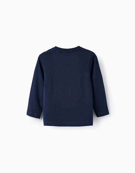 Pack 2 t-shirts à manches longues Blanc+Bleu foncé+Rouge 6 - vertbaudet enfant 