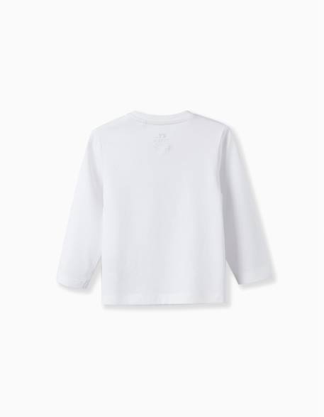 Pack 2 t-shirts à manches longues Blanc+Bleu foncé+Rouge 2 - vertbaudet enfant 