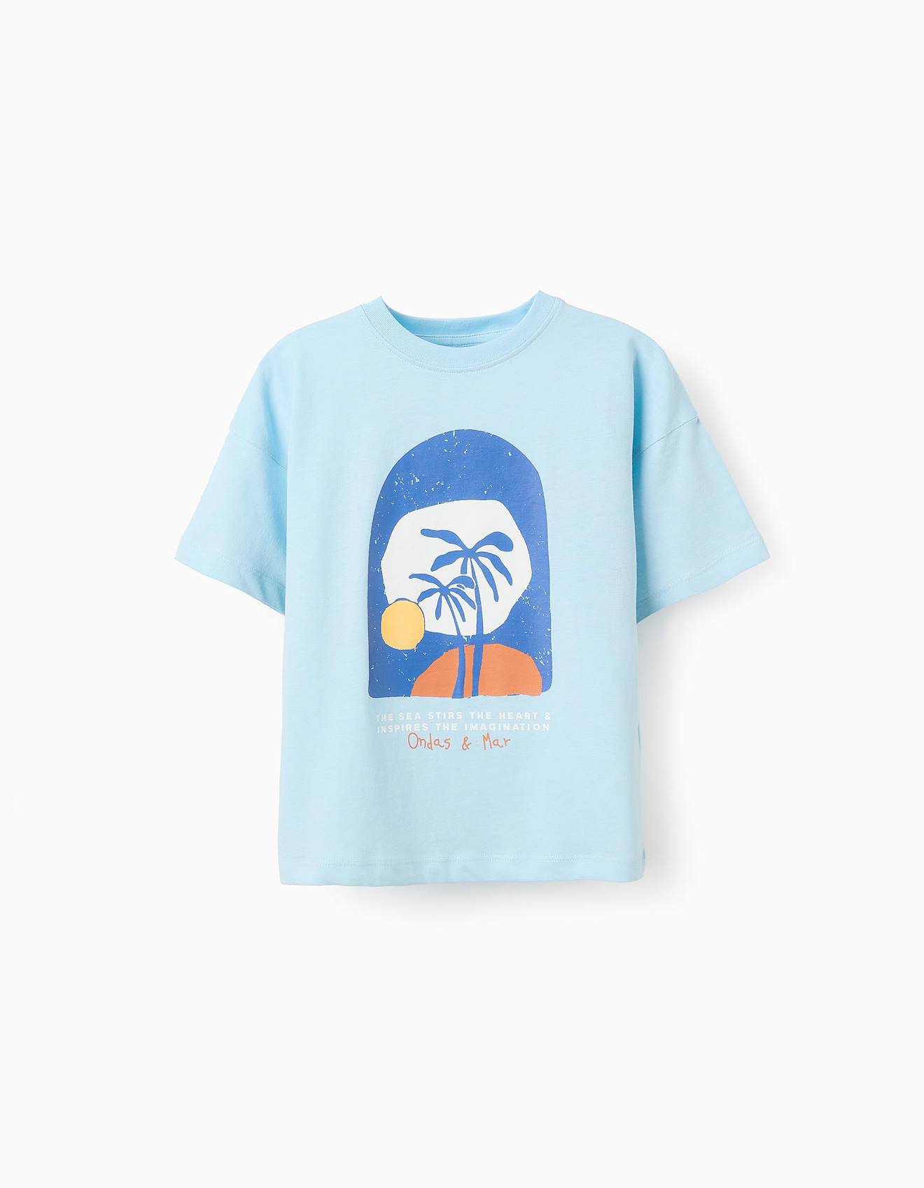 T-shirt De Coton Bleu Clair