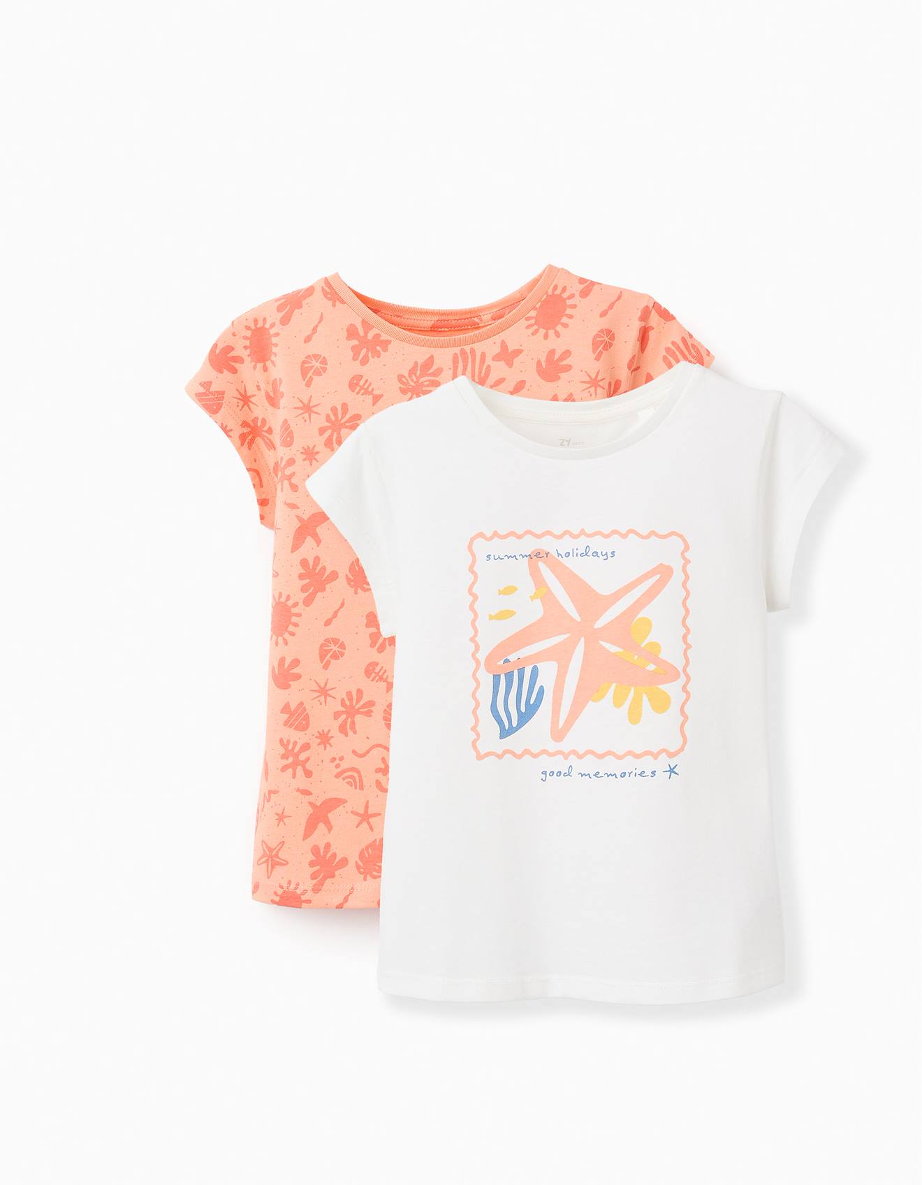Pack 2 T-shirts En Coton Orange