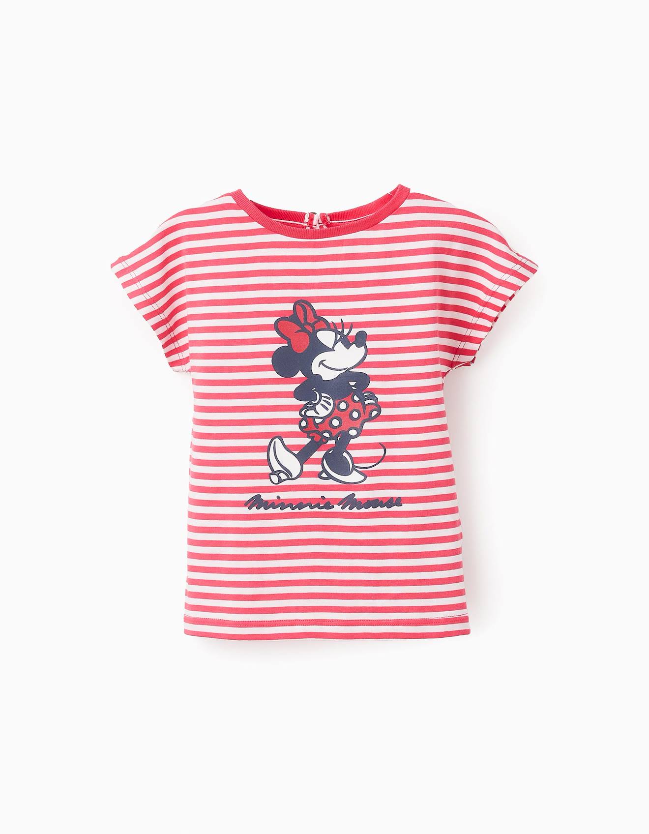 T-shirt En Coton À Rayures Minnie Rouge