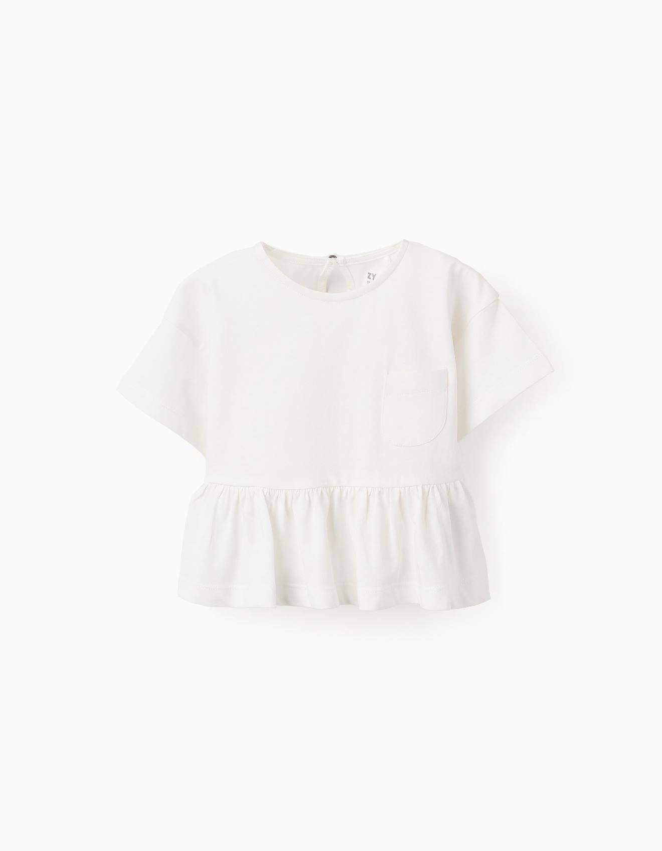 T-shirt Avec Poche À Volants Blanc