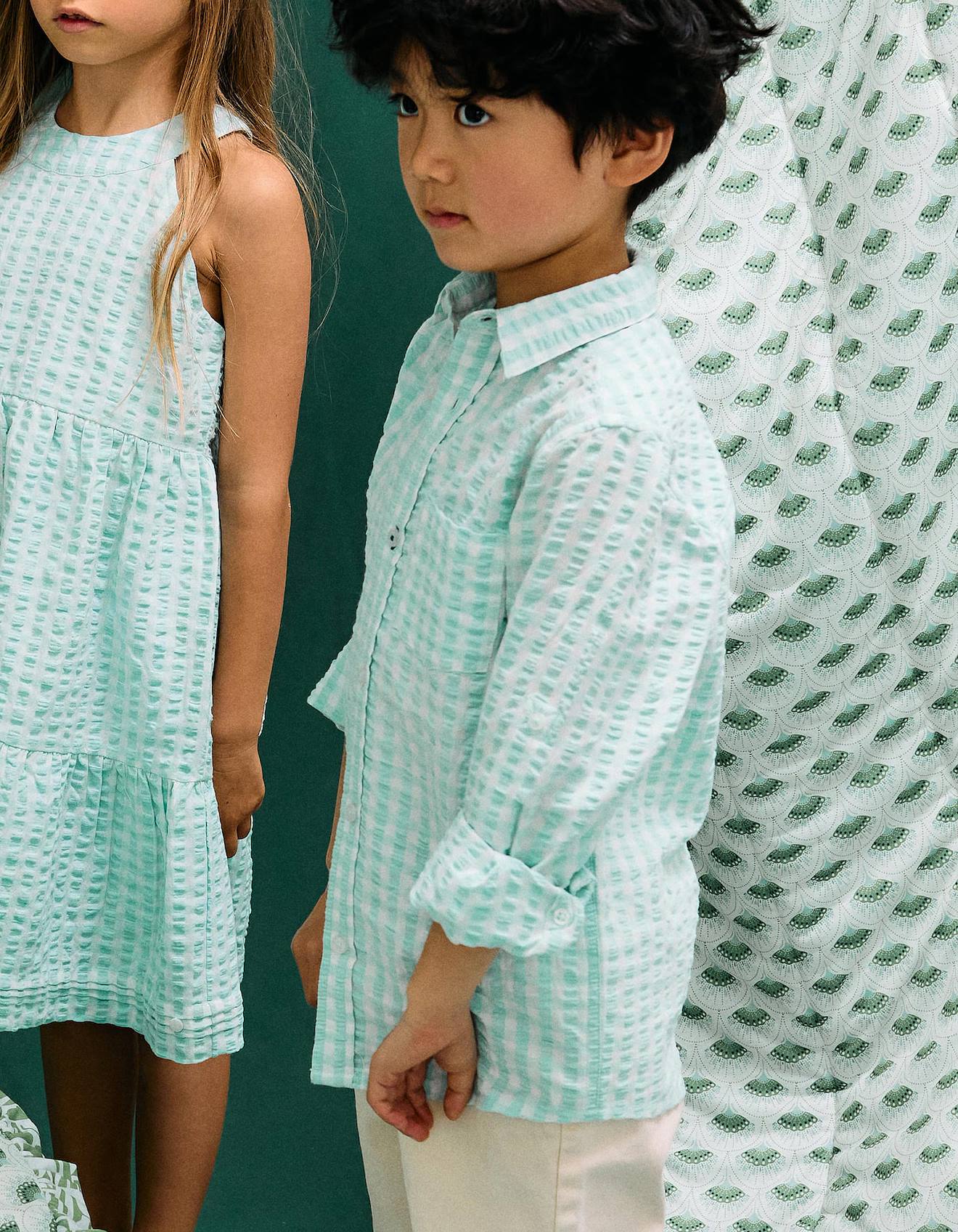 Chemise Vichy Avec Texture Brothers & Sisters Bleu Clair