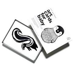Jouet-Jeux de société-Boîte de 6 cartes imagier en noir et blanc - collection