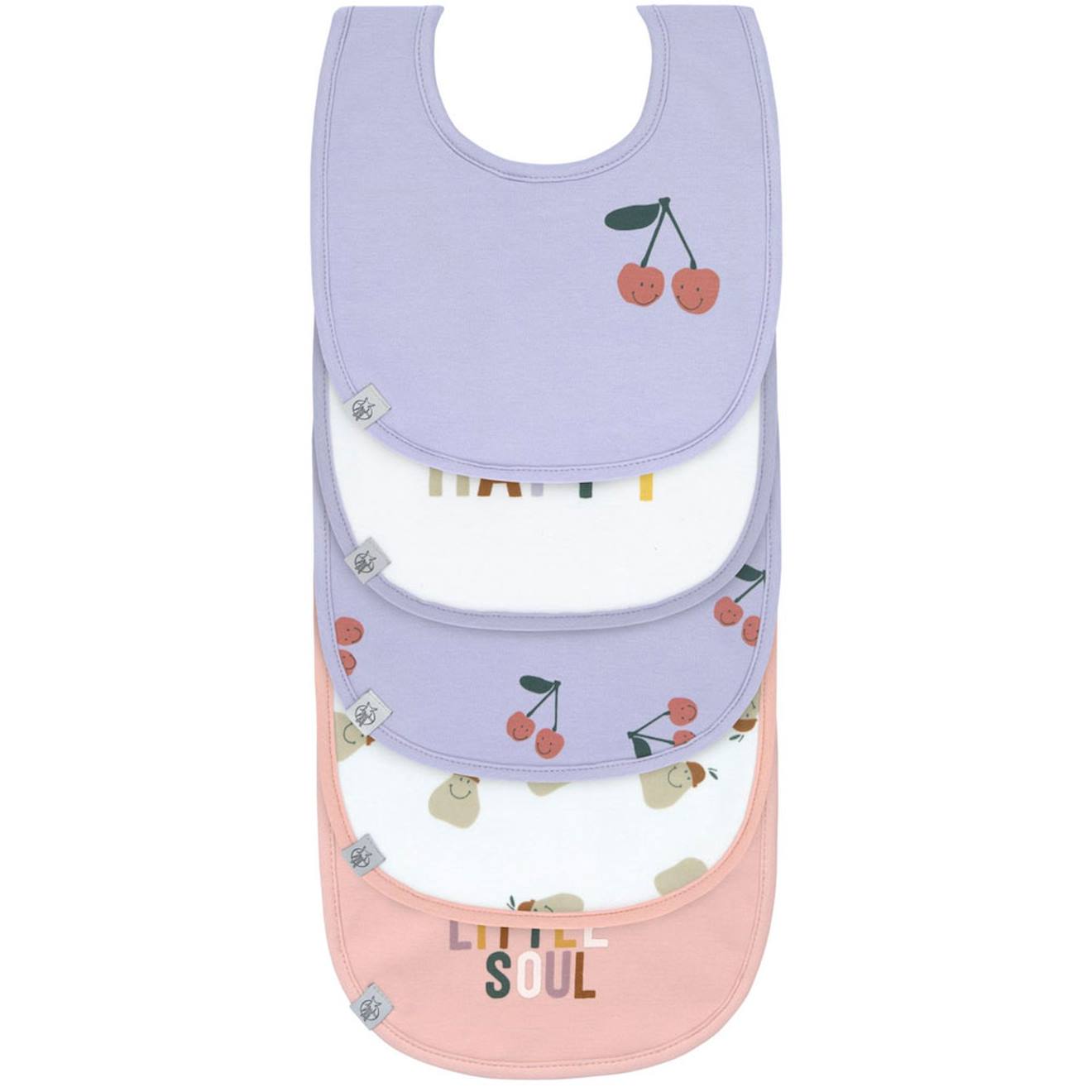 Lot De 5 Bavoirs En Éponge Imperméable 3-18 Mois Happy Fruits Cerise Multi-coloured