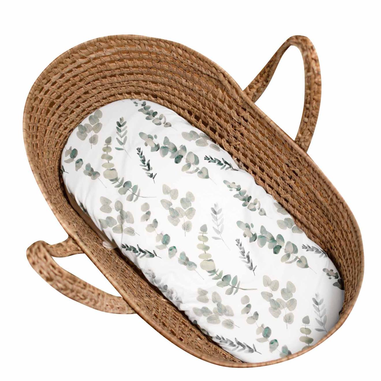 Drap Housse Couffin Ovale Eucalyptus Eucalyptus, Vert, Gris