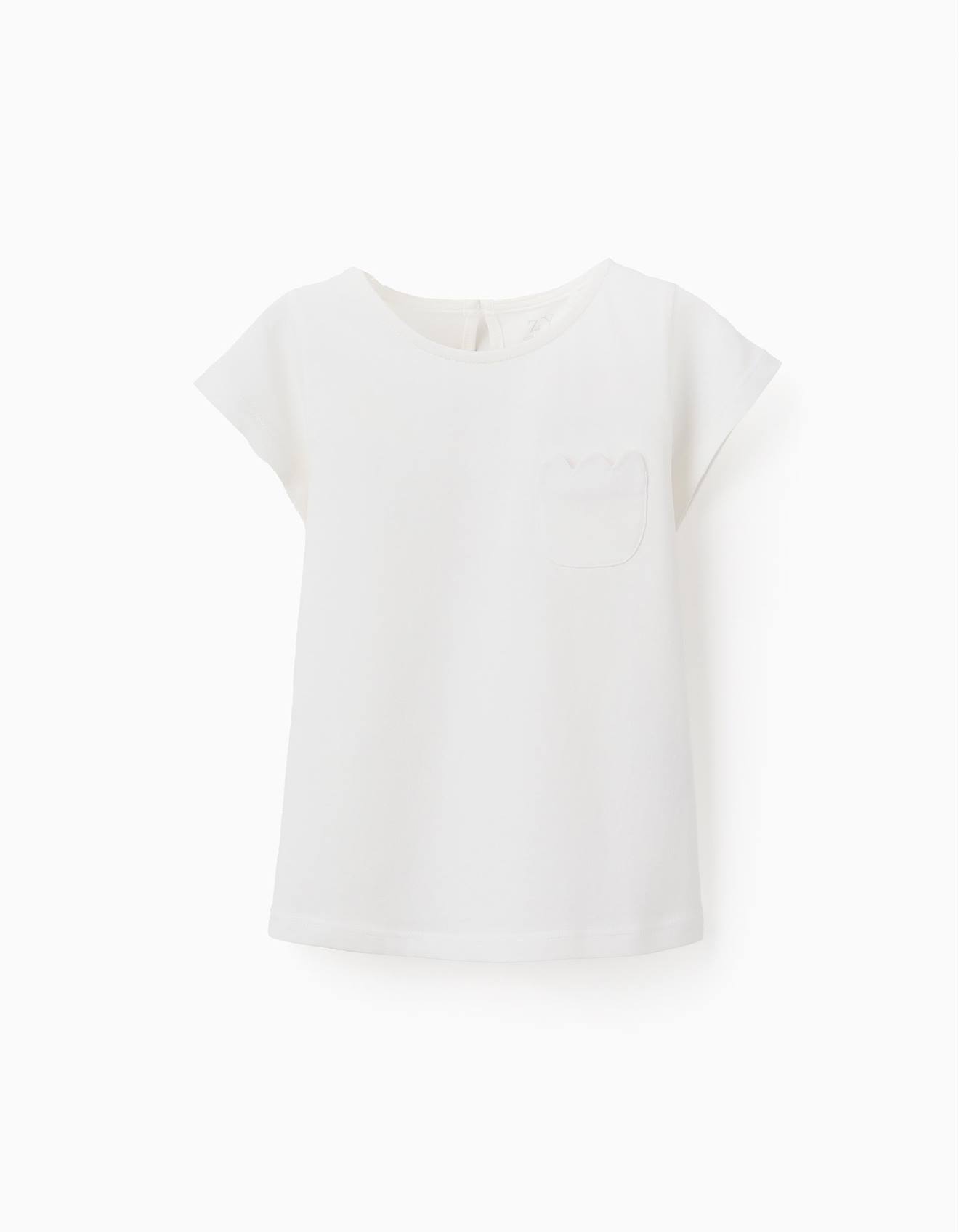 T-shirt Avec Poche Ondulée Blanc