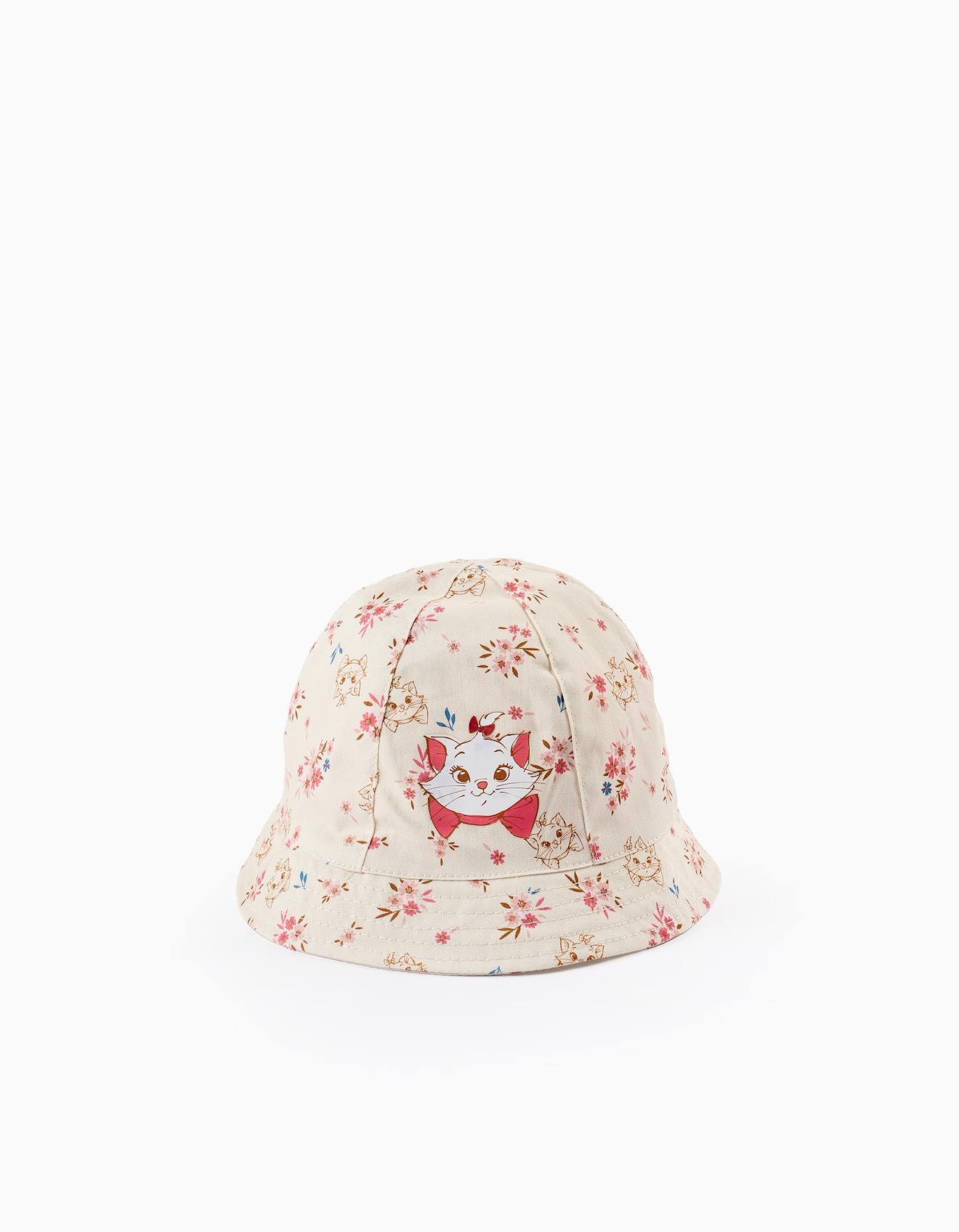 Chapeau Floral Avec Lanières Latérales Princesses Beige Clair