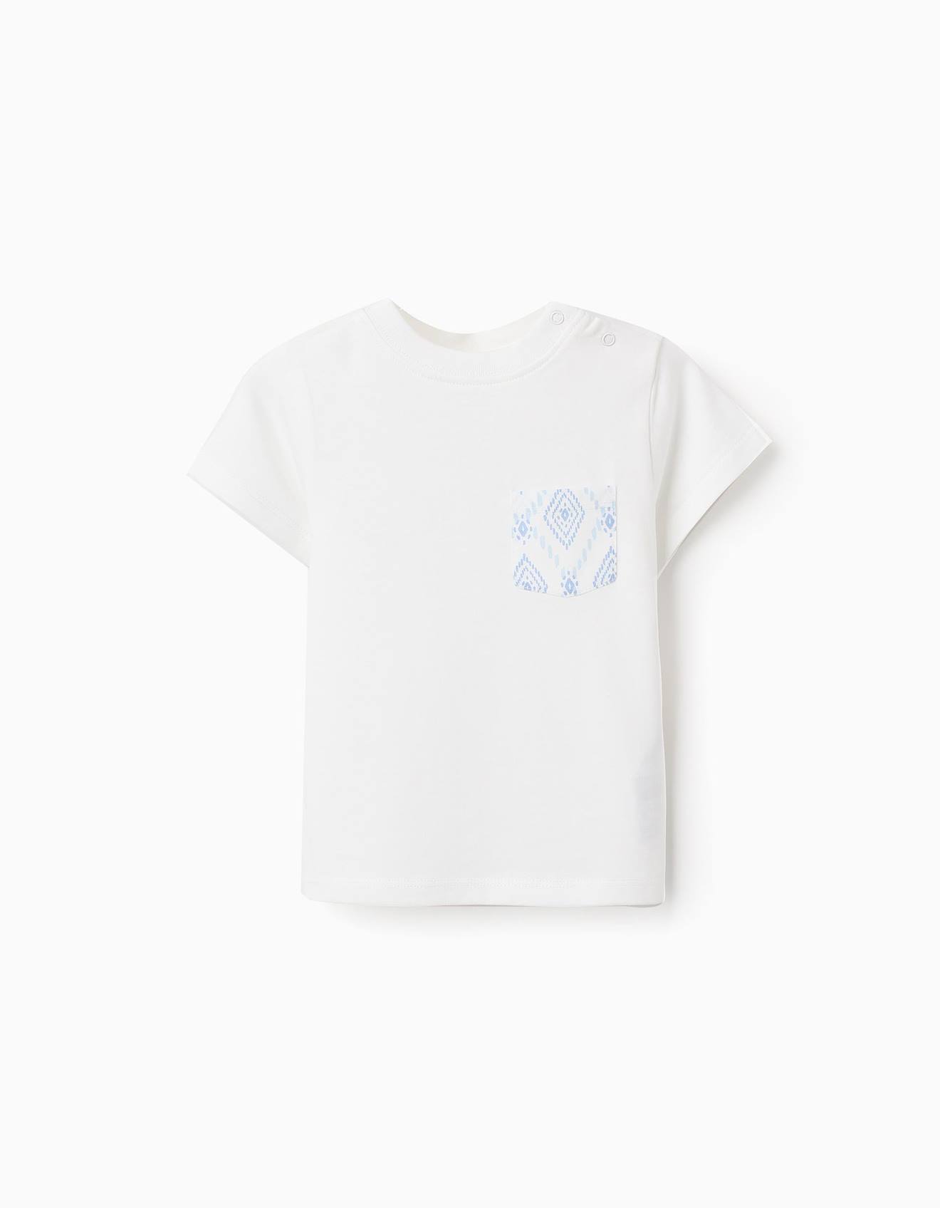 T-shirt De Coton Avec Poche Blanc