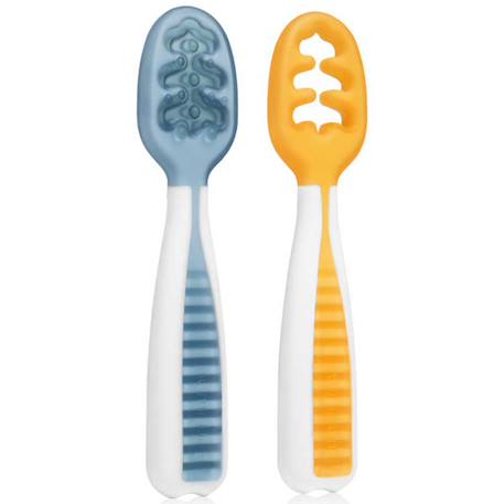 NumNum - Lot De 2 Pré-cuillères Bleu Et Orange Multicolore