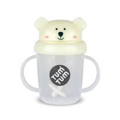 Puériculture-Tasse anti fuite + paille lestée ours polaire phosphorescent - v3