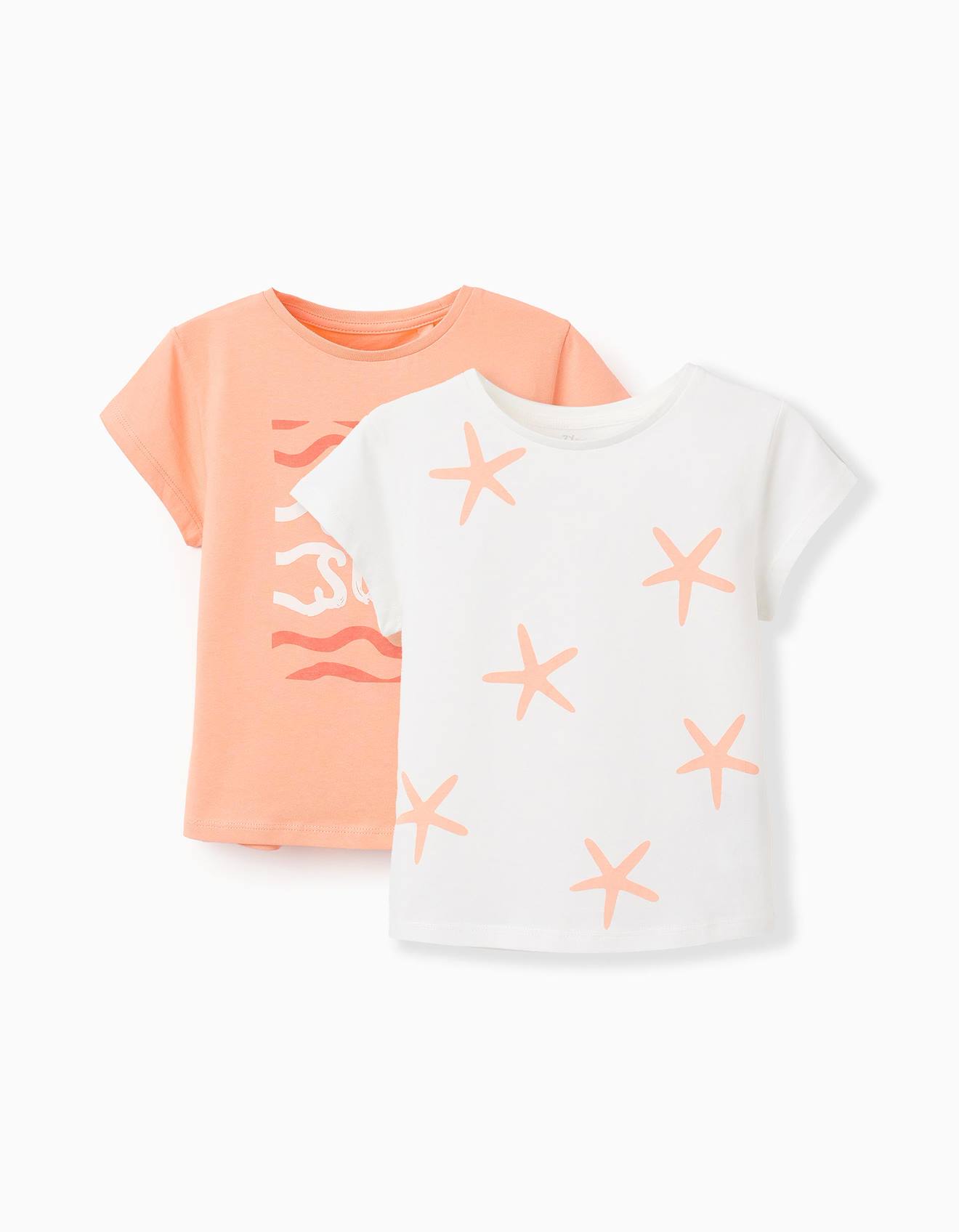 Pack 2 T-shirts En Coton Orange