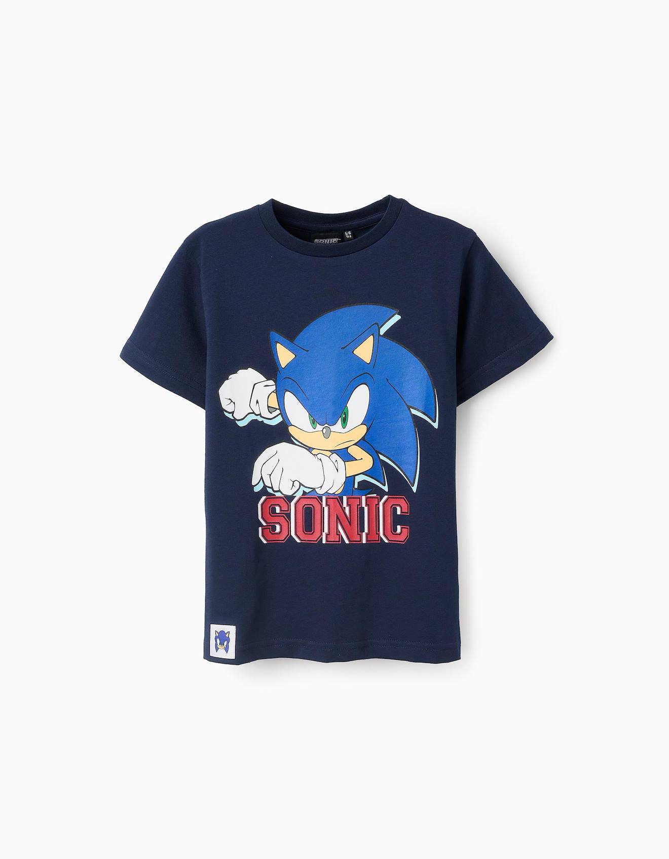 T-shirt En Coton Sonic Bleu Foncé