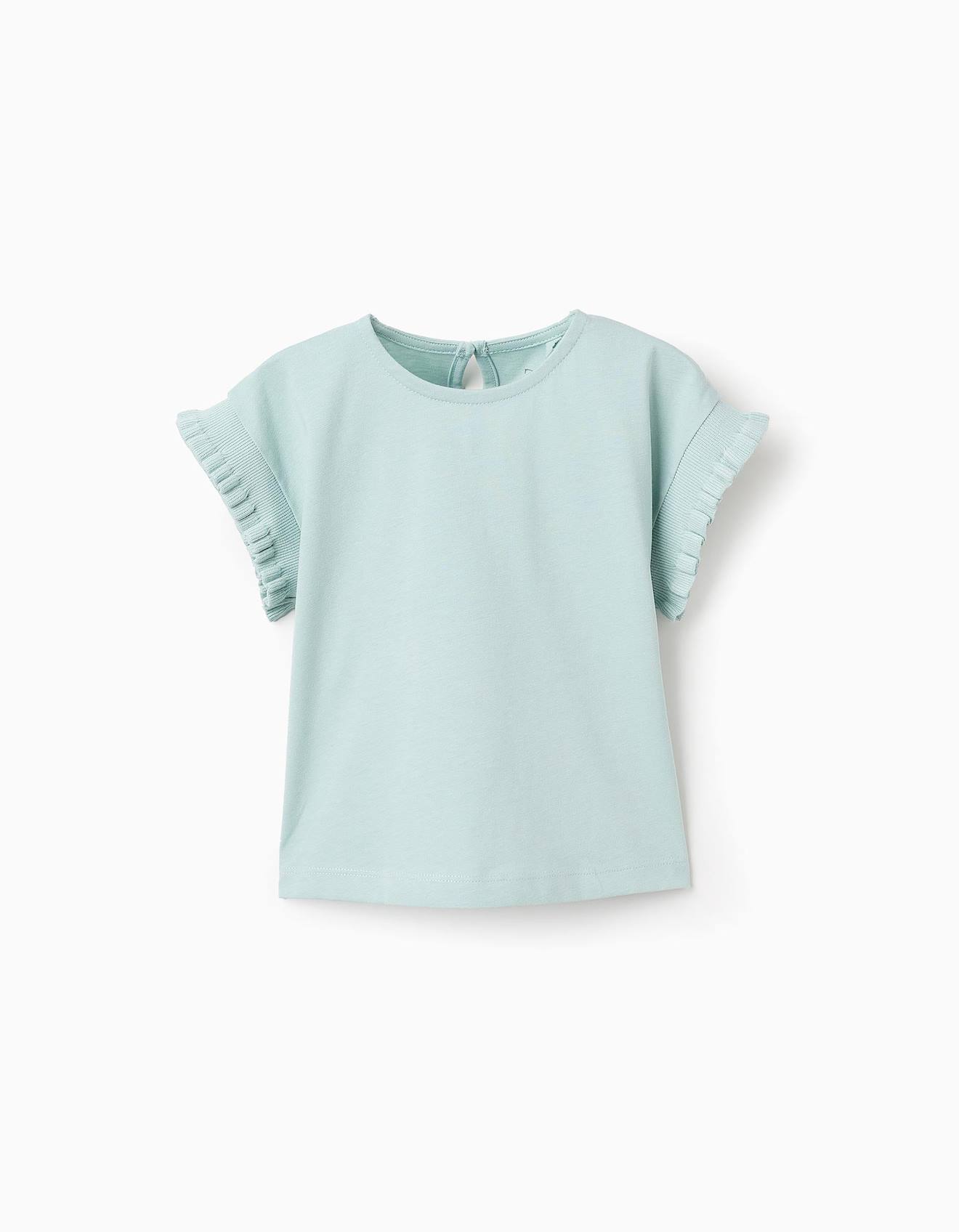 T-shirt De Coton À Manches Kimono Bleu Clair