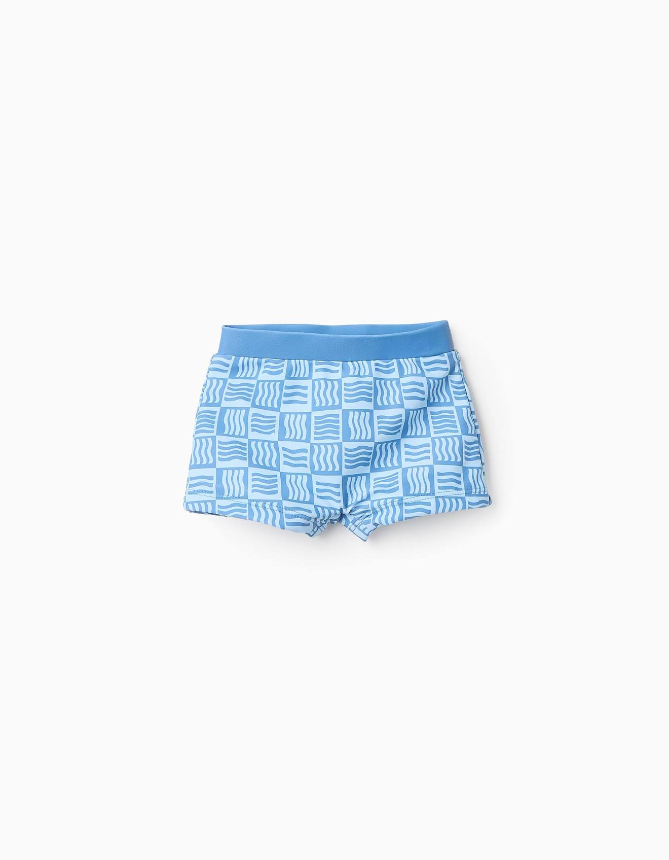 Short De Bain Avec Motif Bleu