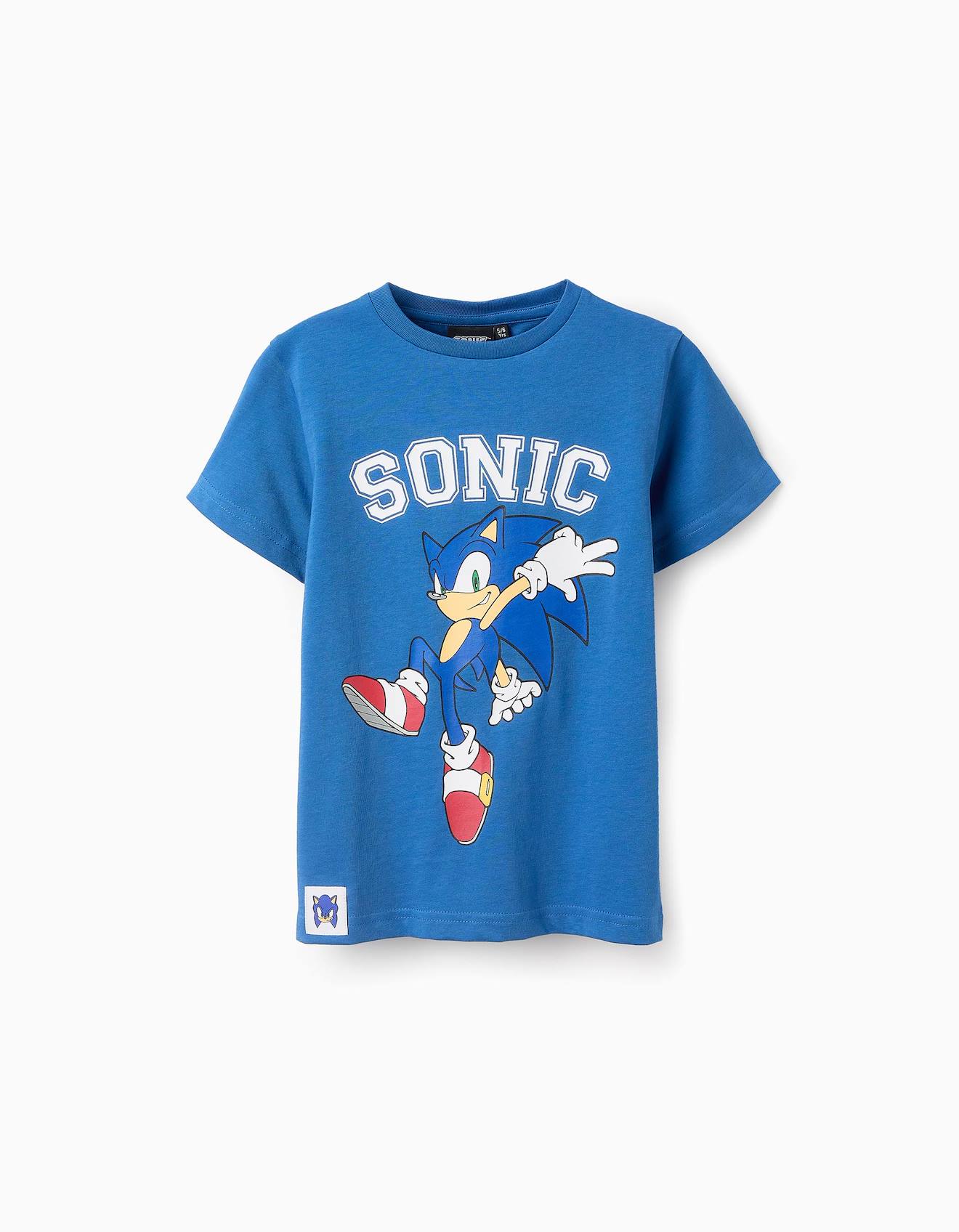 T-shirt En Coton Sonic Bleu