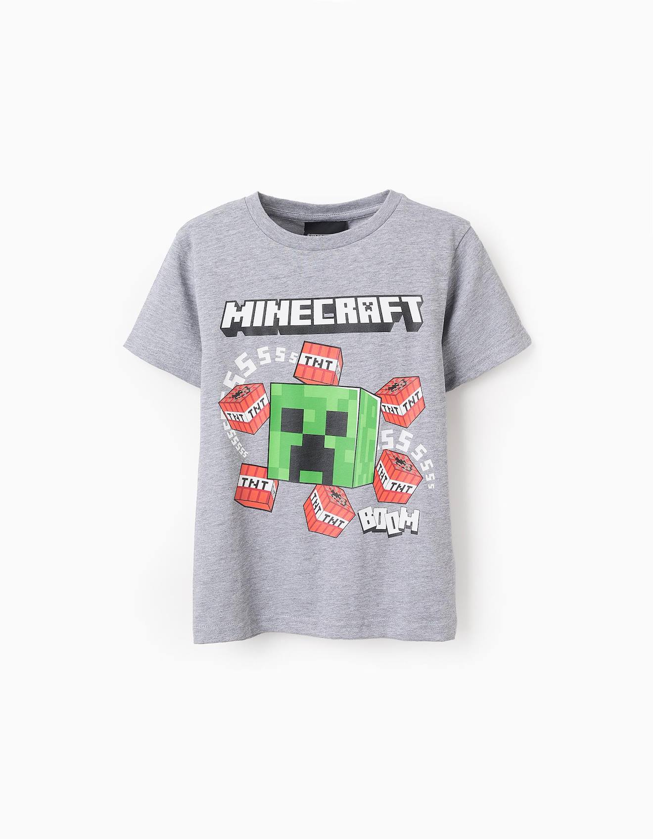 T-shirt En Coton Minecraft Gris