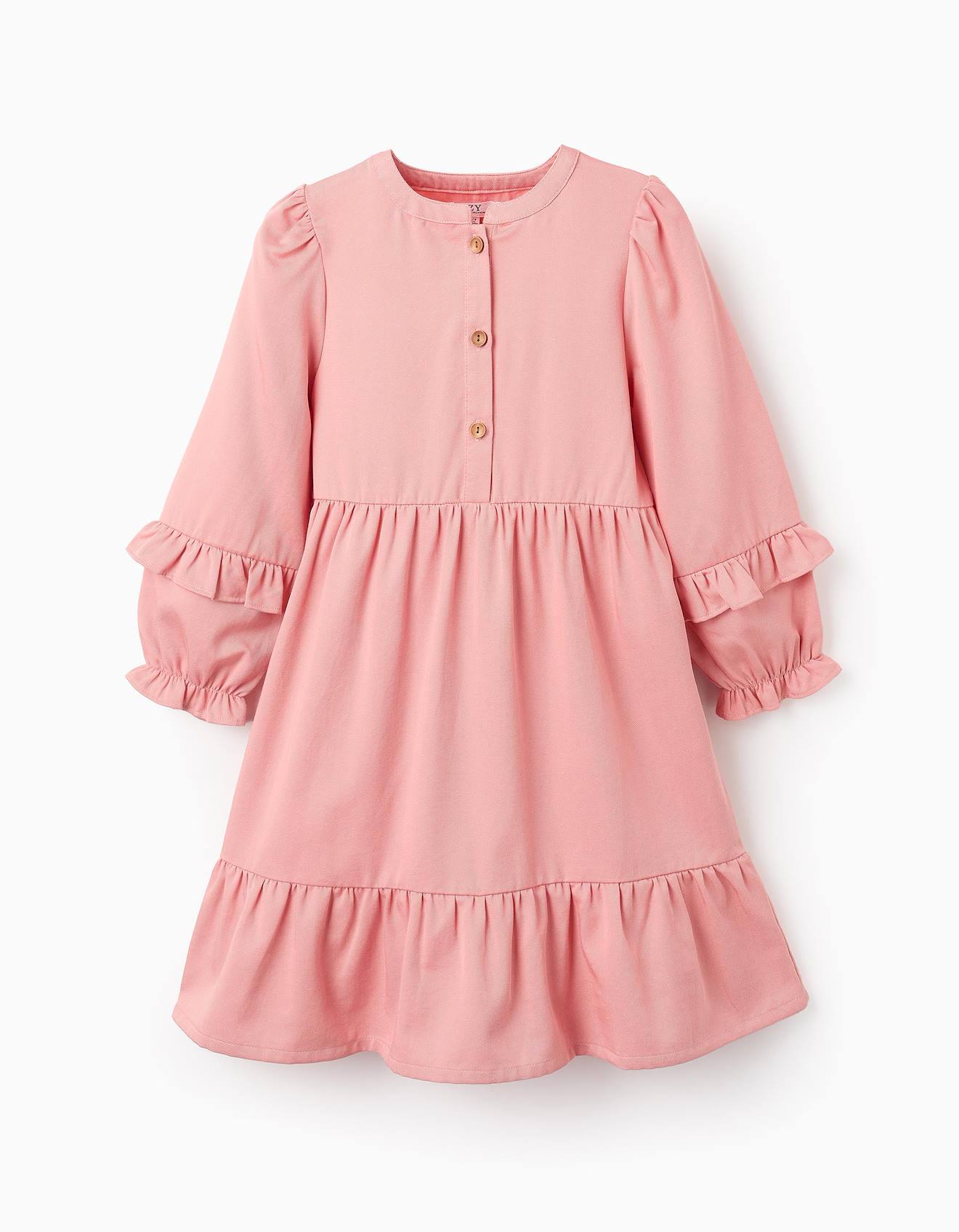 Robe Avec Volants Rose