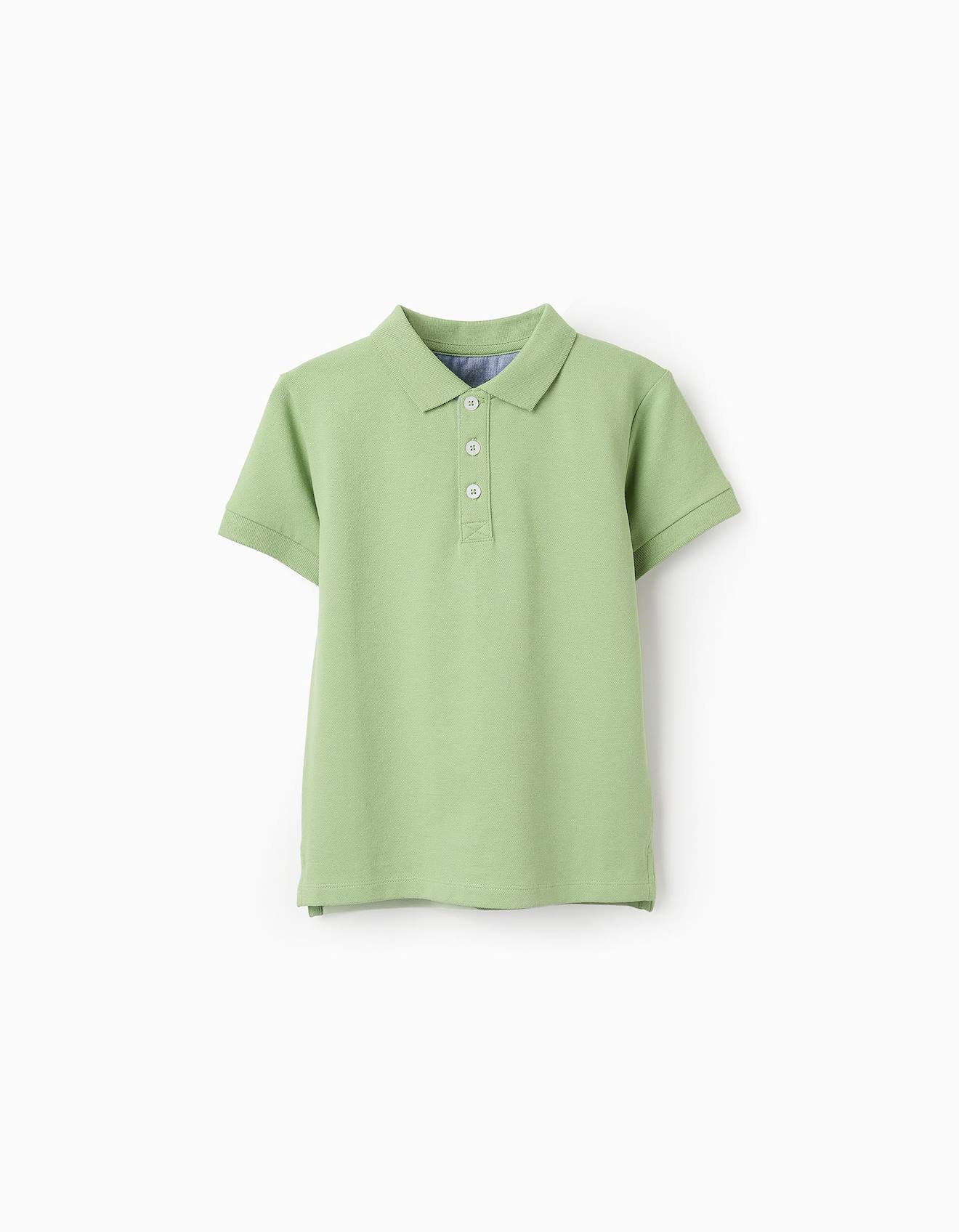 Polo En Piqué De Coton Vert Clair