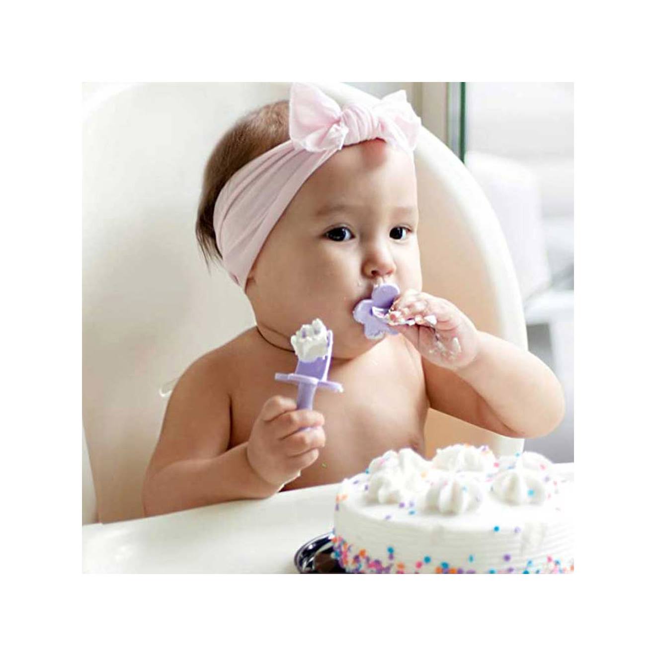 Set De 2 Couverts D'apprentissage Ergonomiques Rose (Grabease) - Image 1