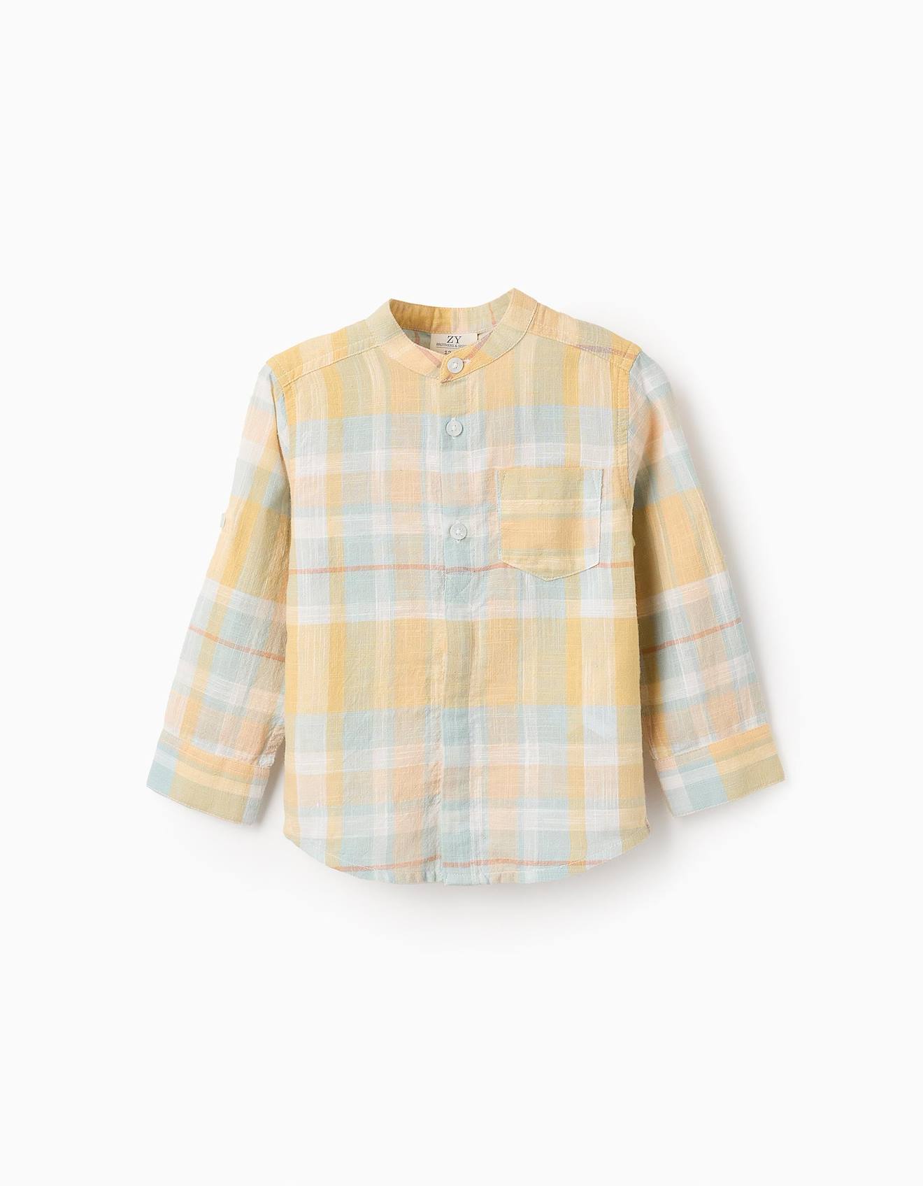 Chemise En Coton À Carreaux Brothers & Sisters Jaune Clair