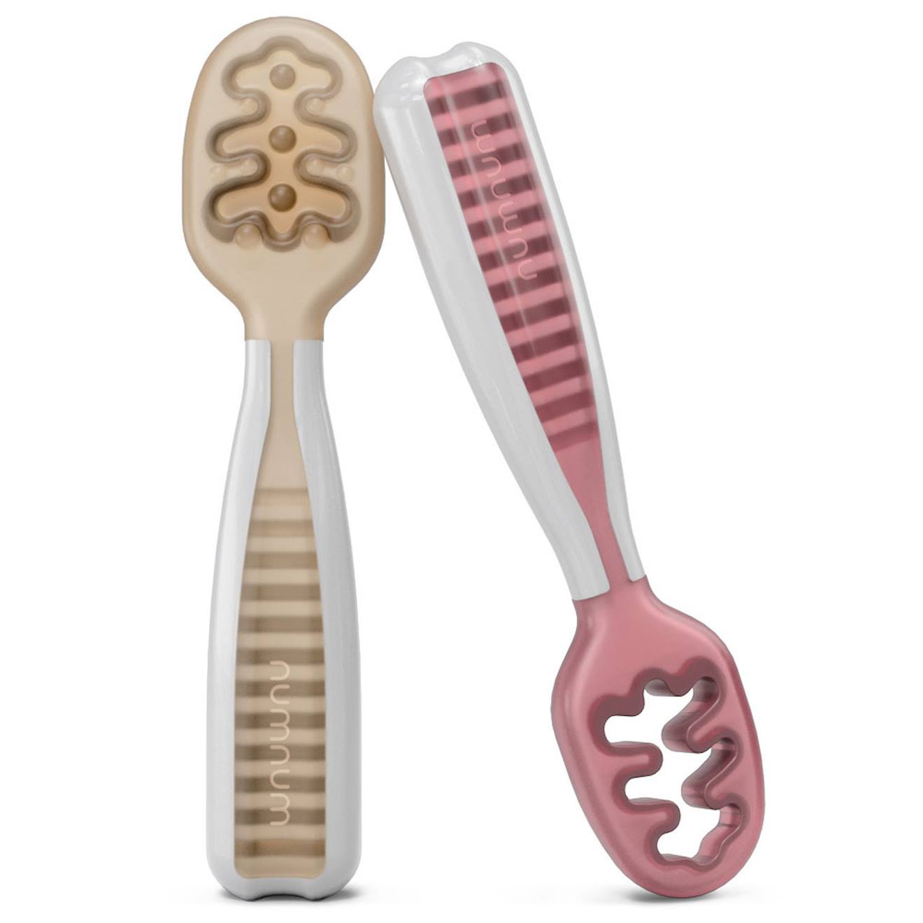 Lot De 2 Pré-cuillères Beige Et Mauve Multi-coloured