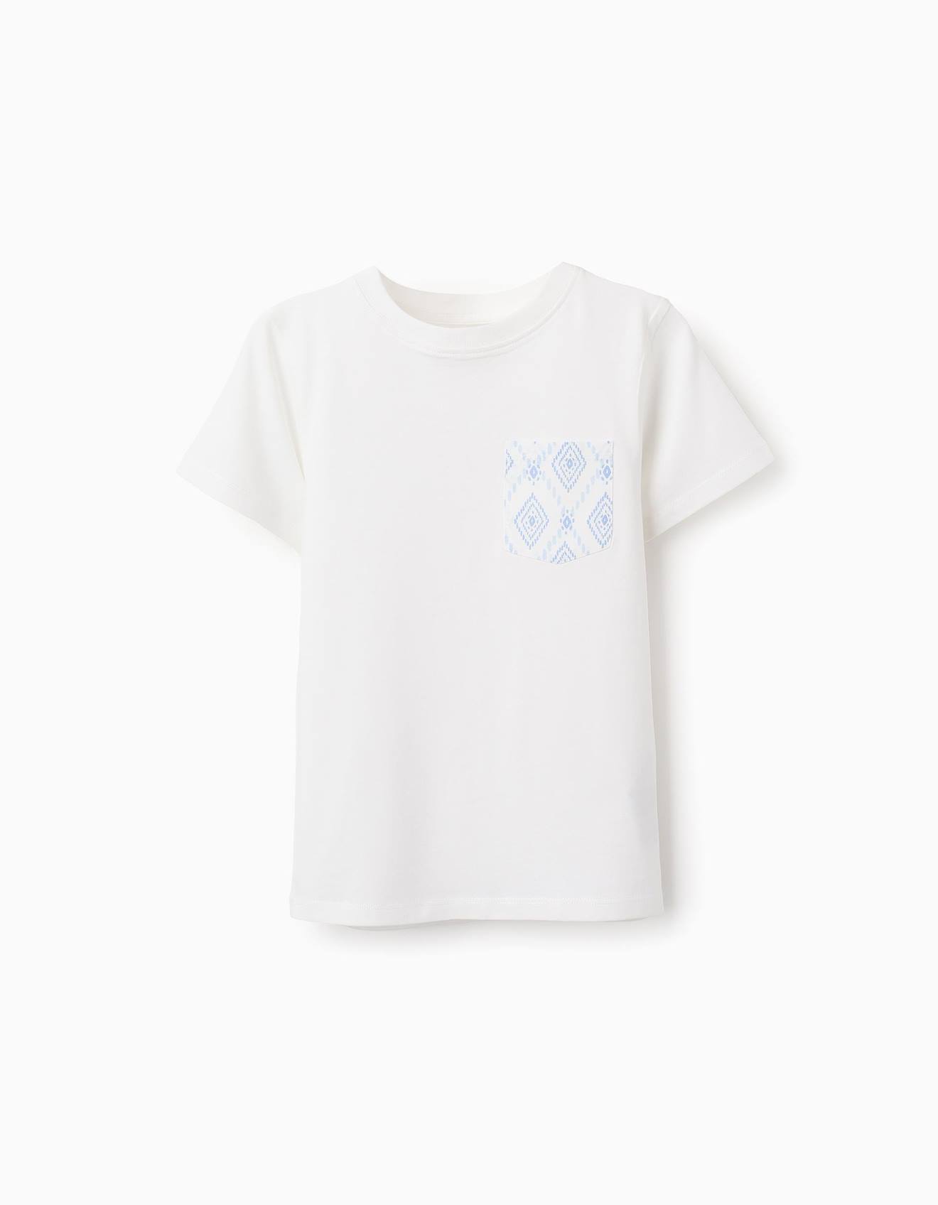 T-shirt En Coton Avec Poche Blanc