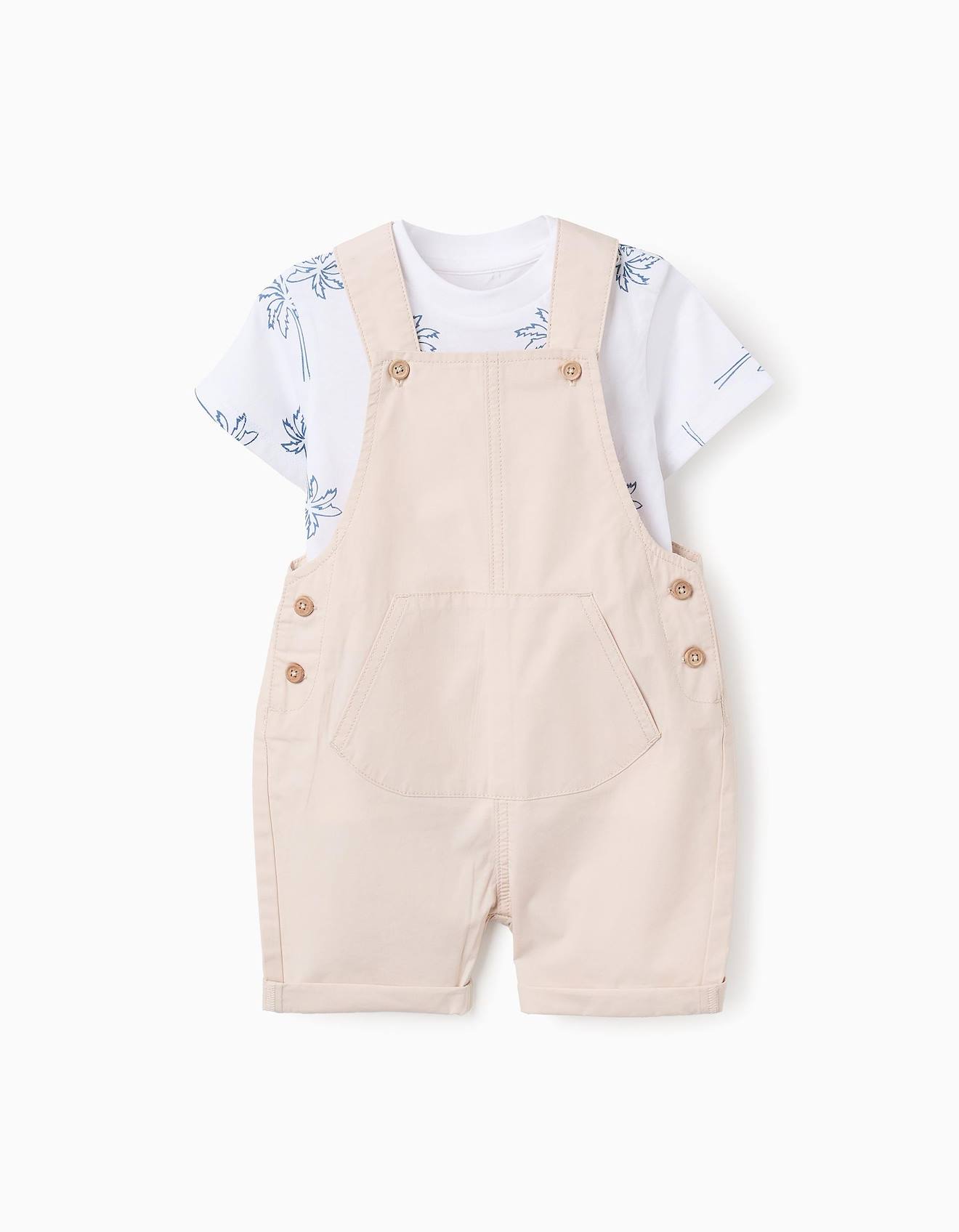 T-shirt + Salopette Beige Clair