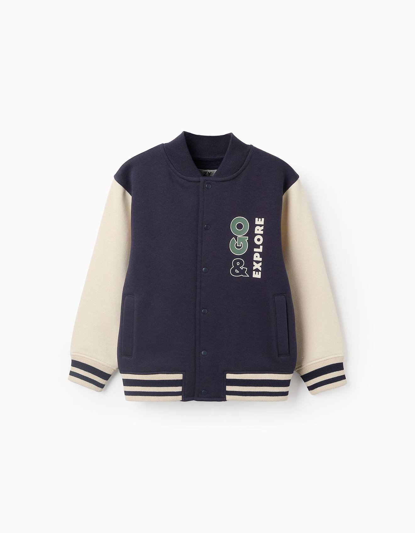 Veste Bomber Gratté Bleu Foncé