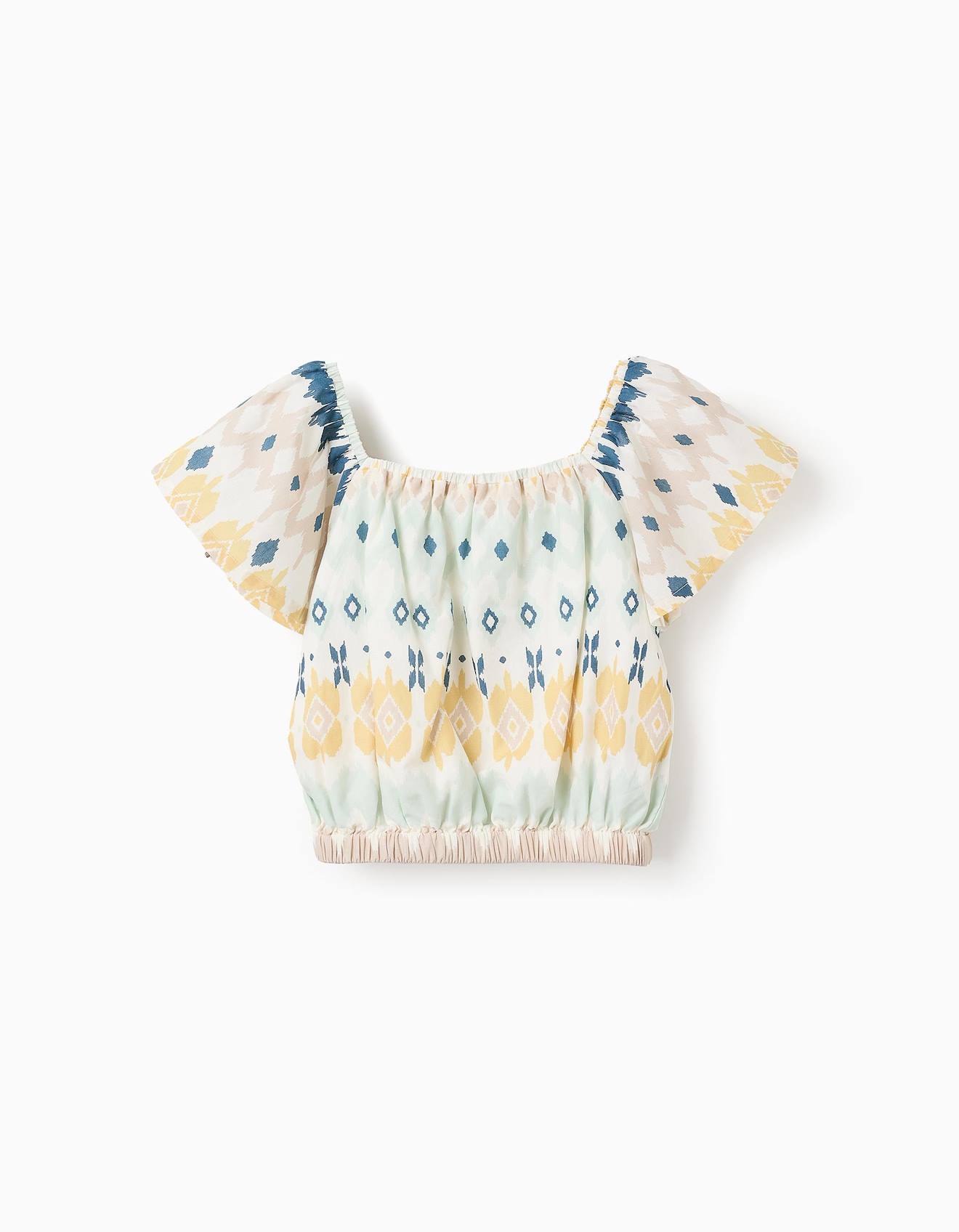Top Avec Motif Ethnique Beige Clair