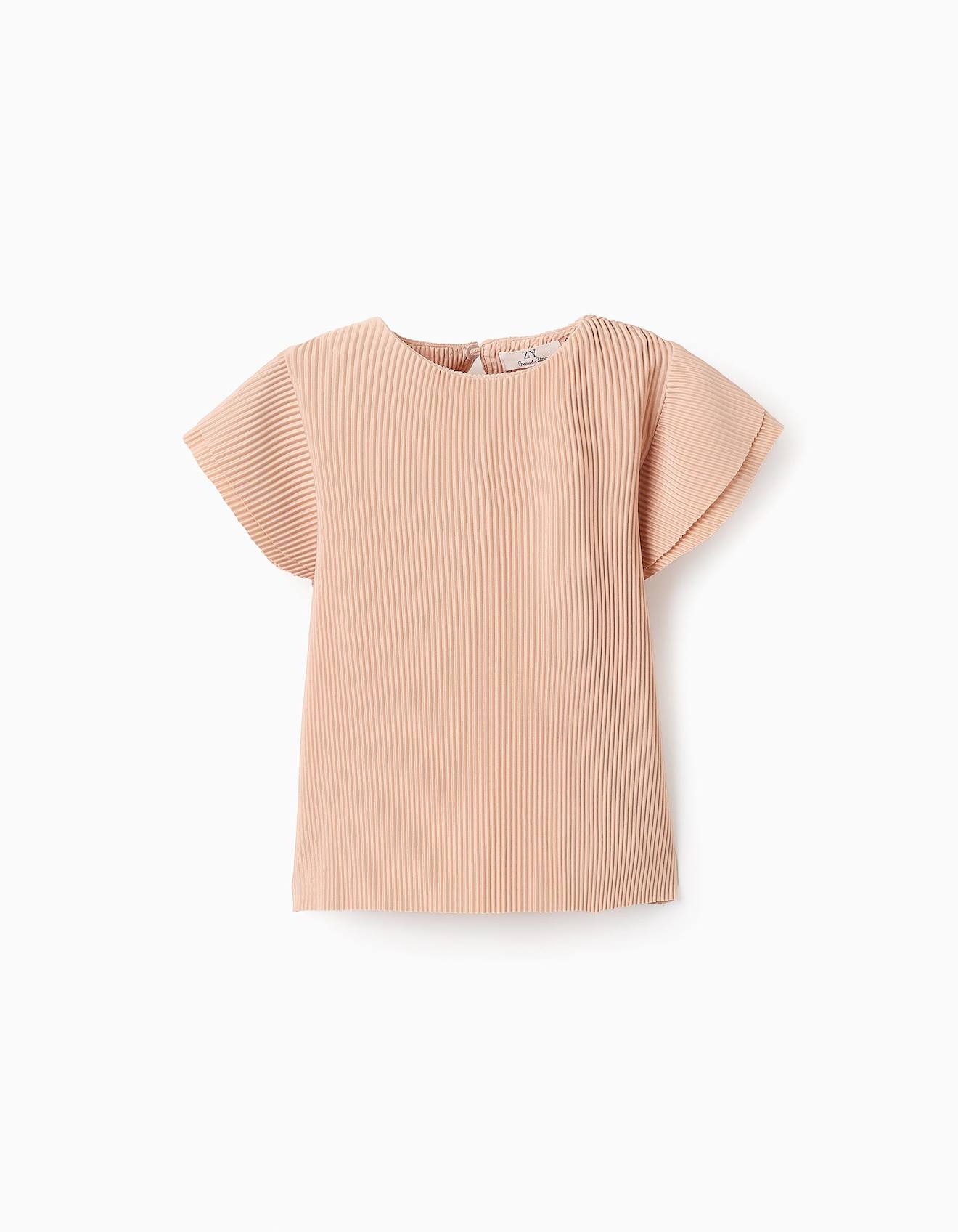T-shirt Plissé Beige Foncé