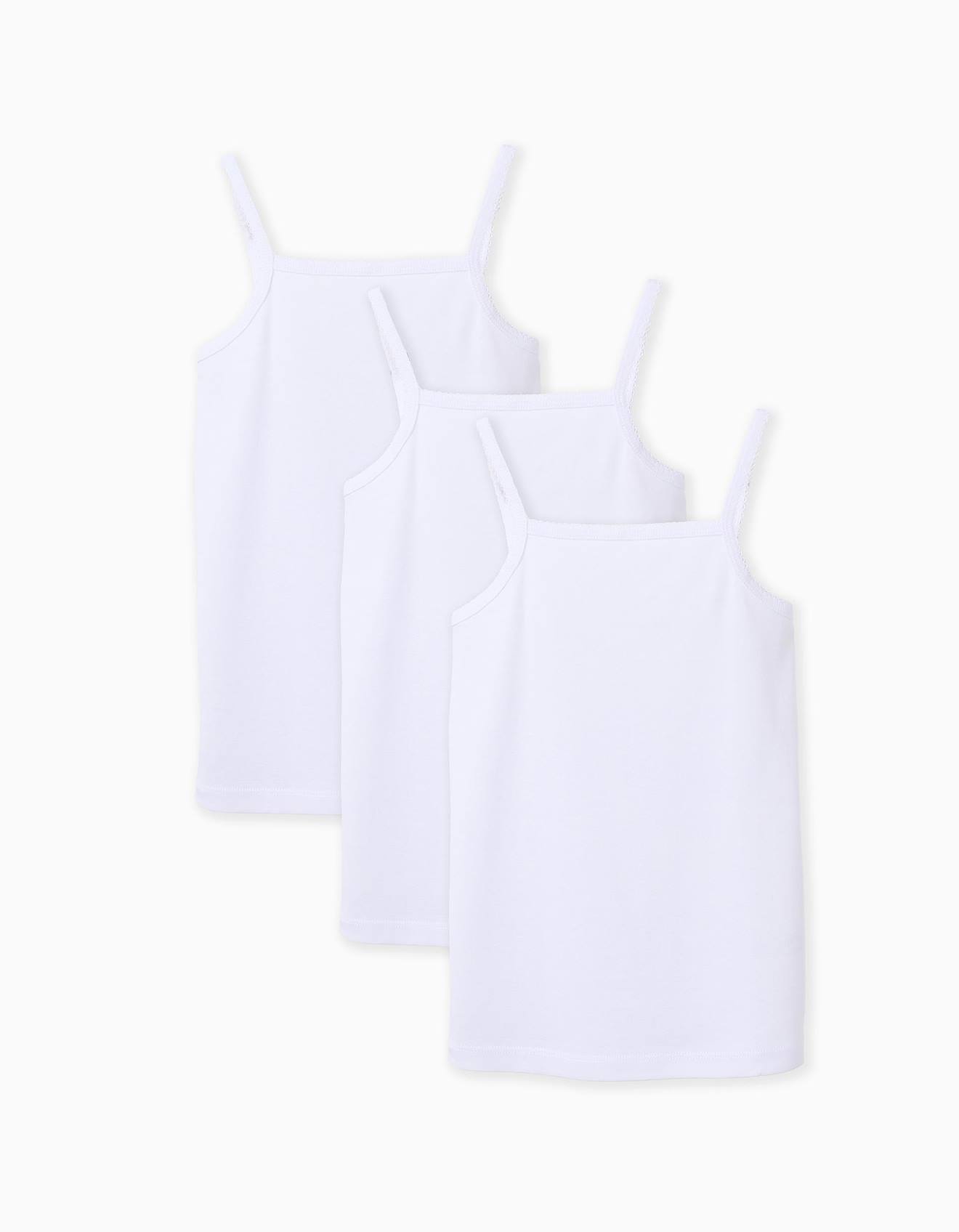 Pack 3 Tops À Bretelles En Coton Blanc