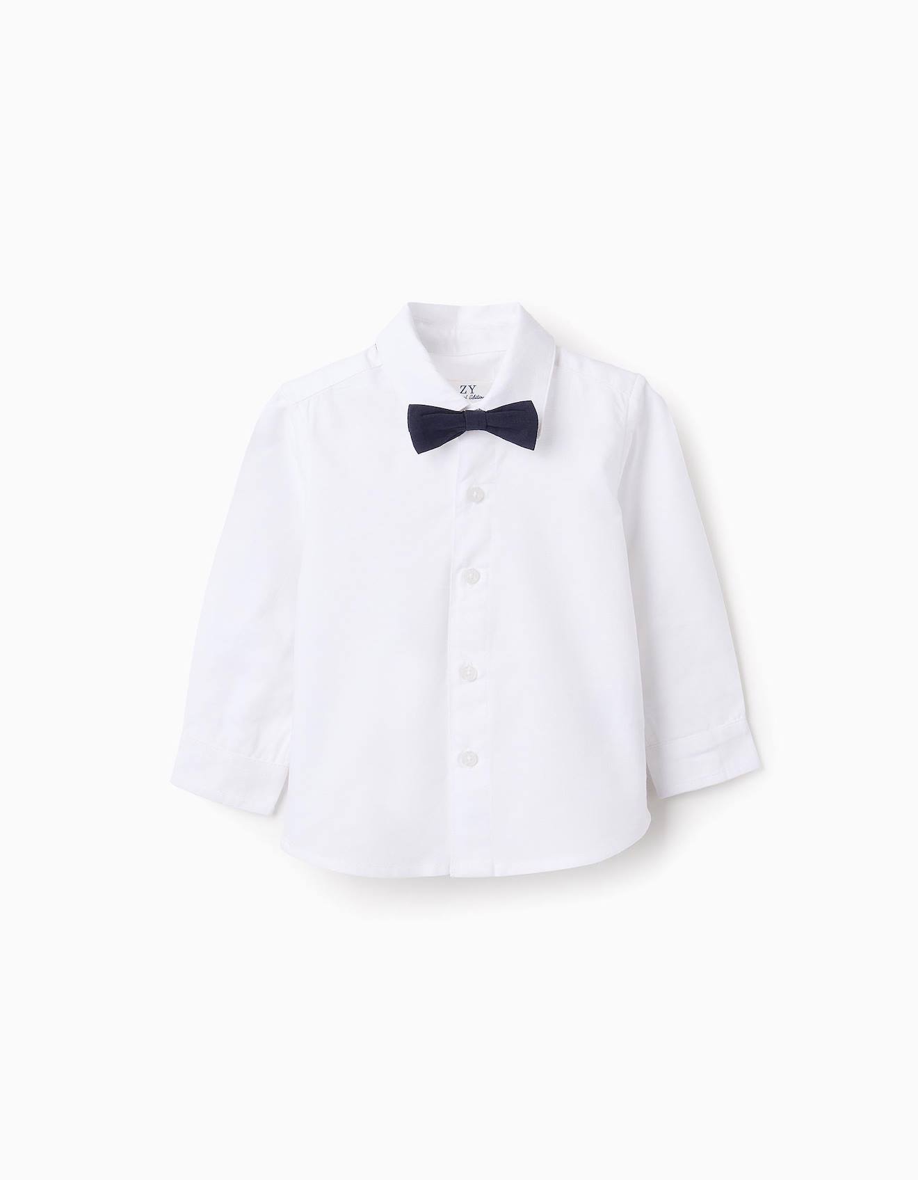 Chemise En Coton Avec Nœud Blanc