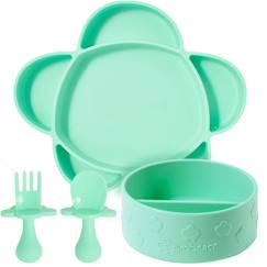 Puériculture-Coffret repas en silicone ventouse 4 pièces