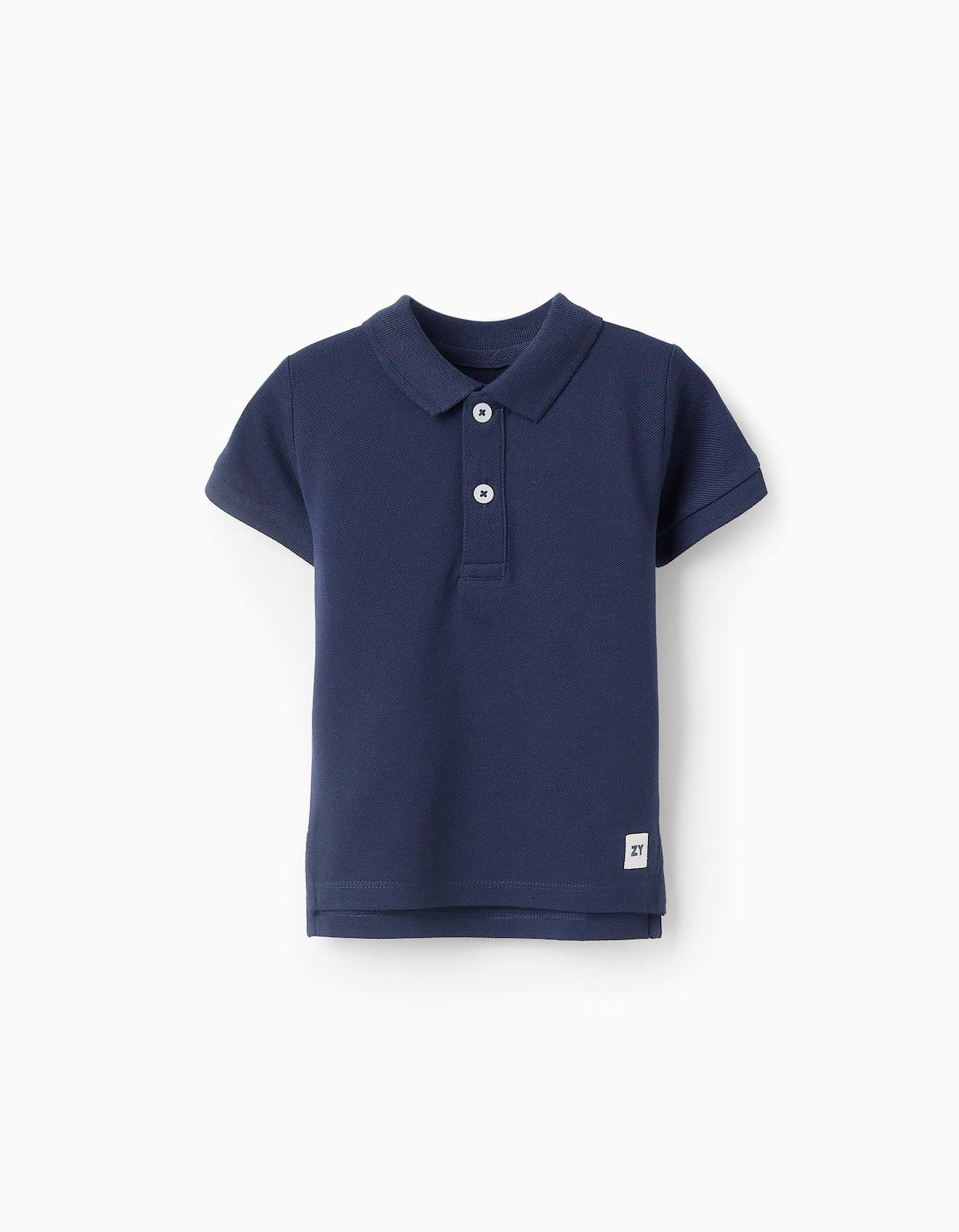 Polo En Coton Bleu Foncé