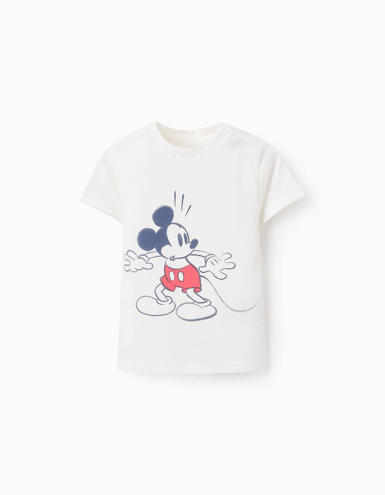 T-shirt En Coton Mickey Blanc