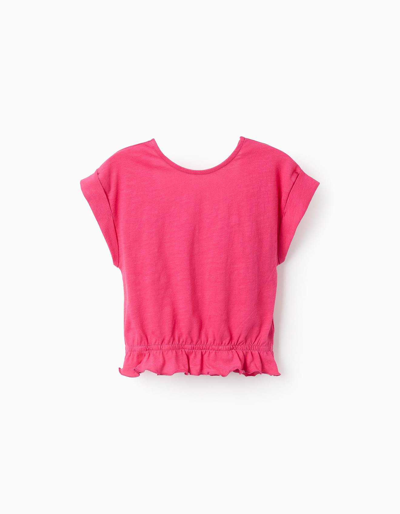T-shirt De Coton À Manches Kimono Rose Foncé