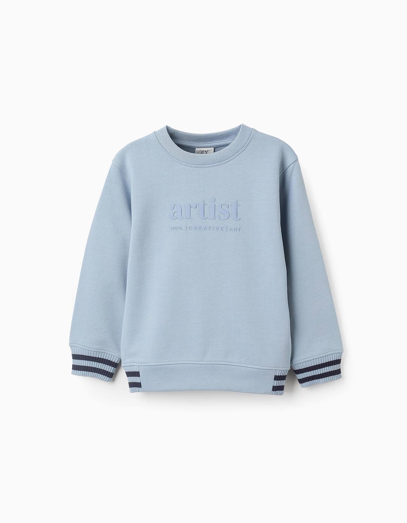 Sweat En Coton Bleu Clair