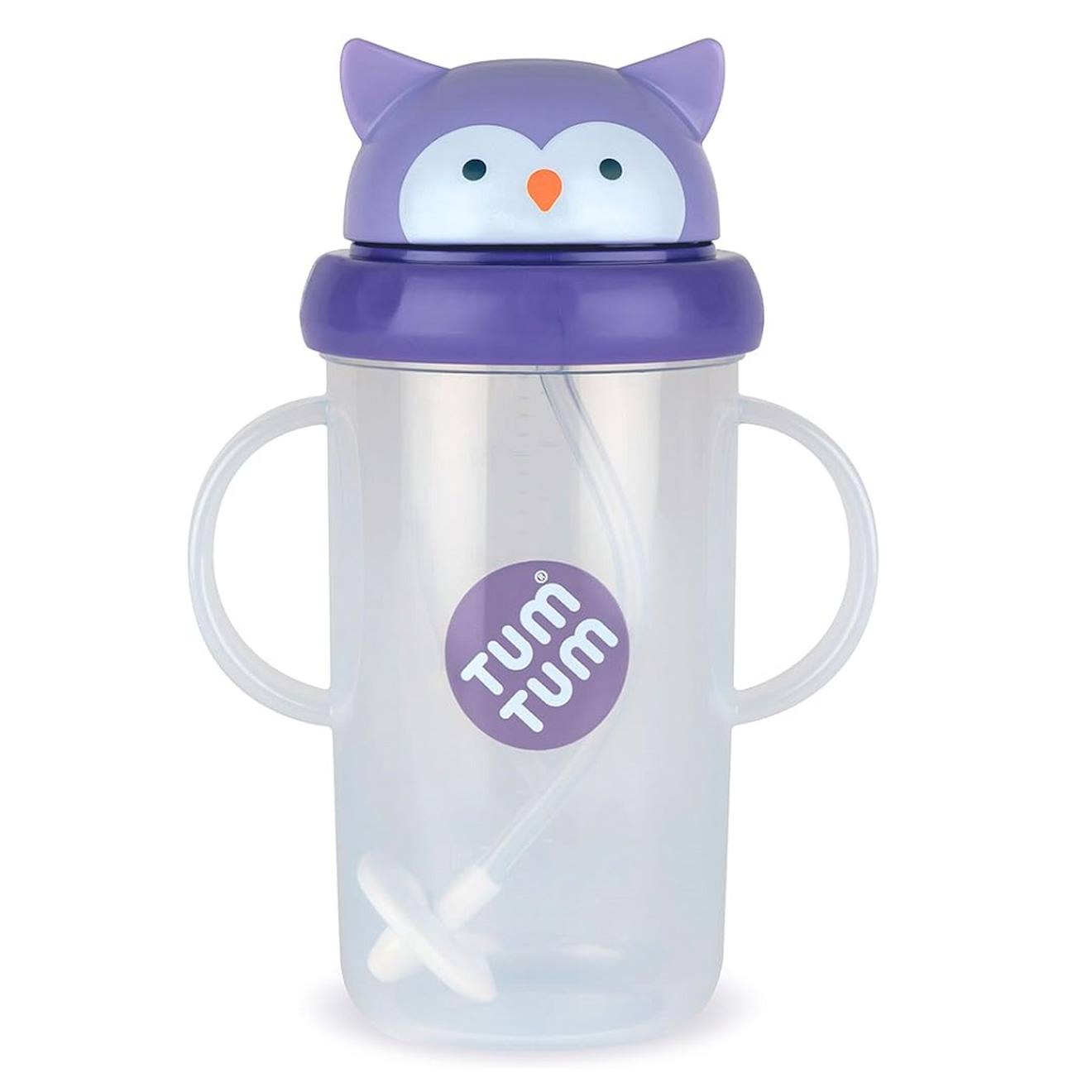 Grande Tasse Anti Fuite + Paille Lestée Chouette -300 Ml Violet