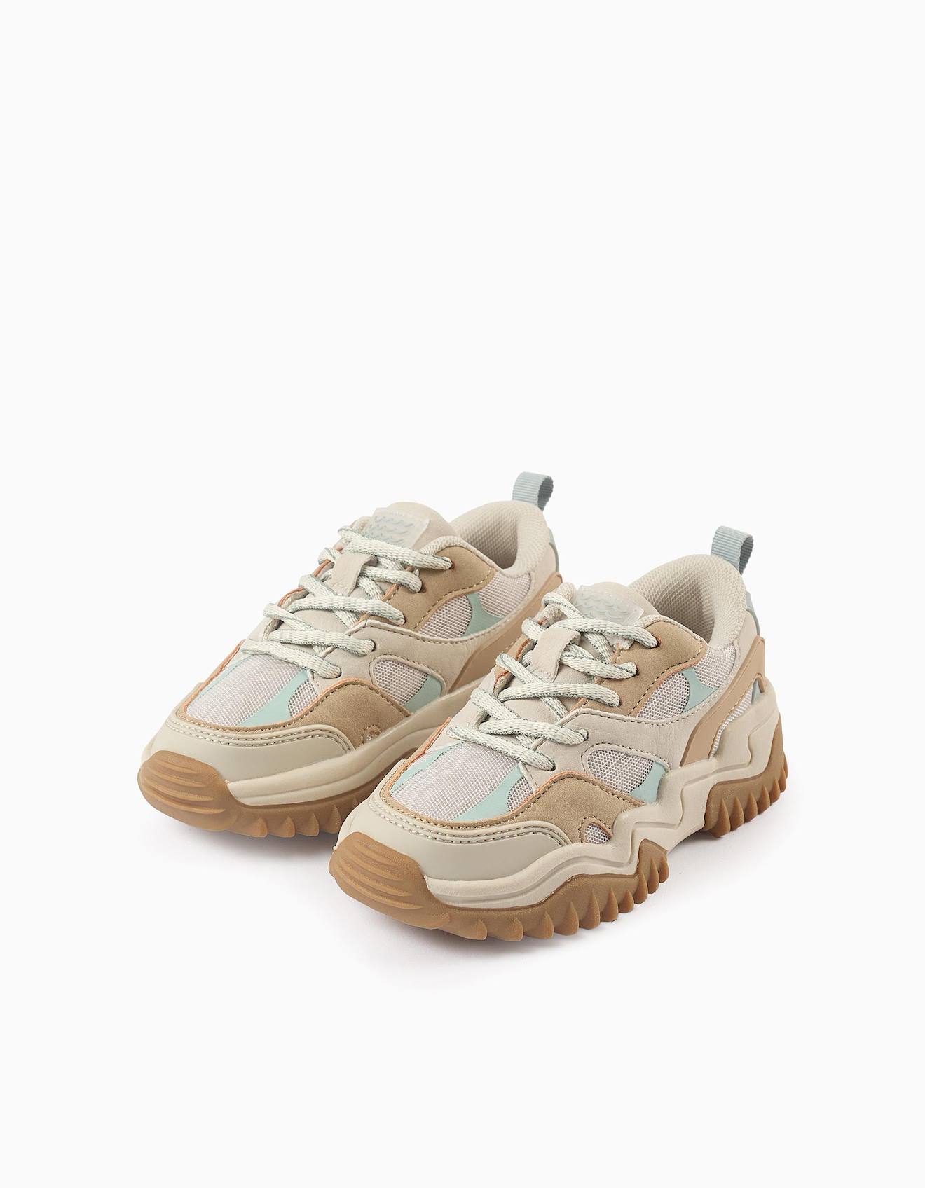 Baskets Combinées Beige Clair