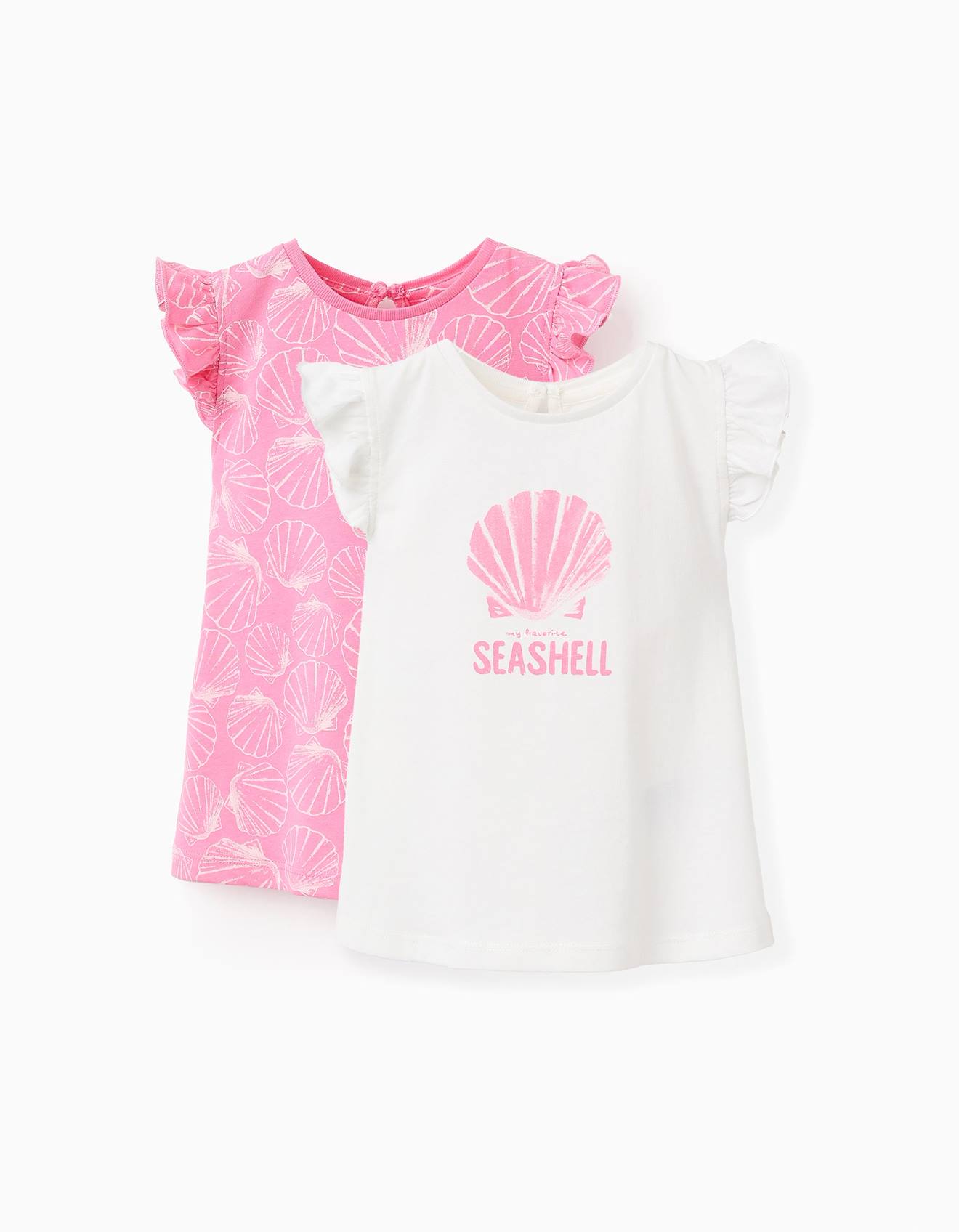 Pack 2 Tops Avec Volants Rose