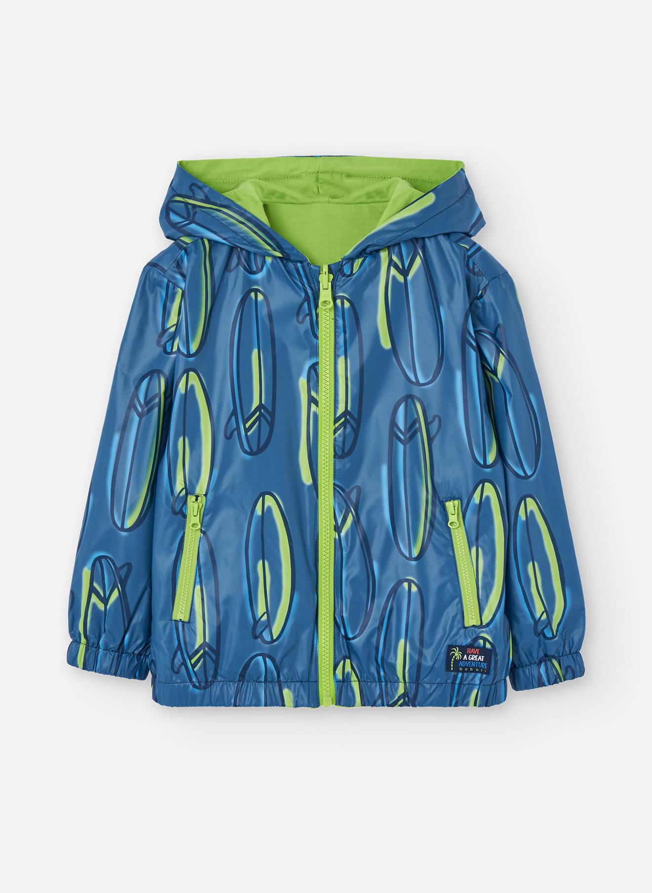 Parka Réversible Avec Capuche Et Fermeture Éclair Bleu