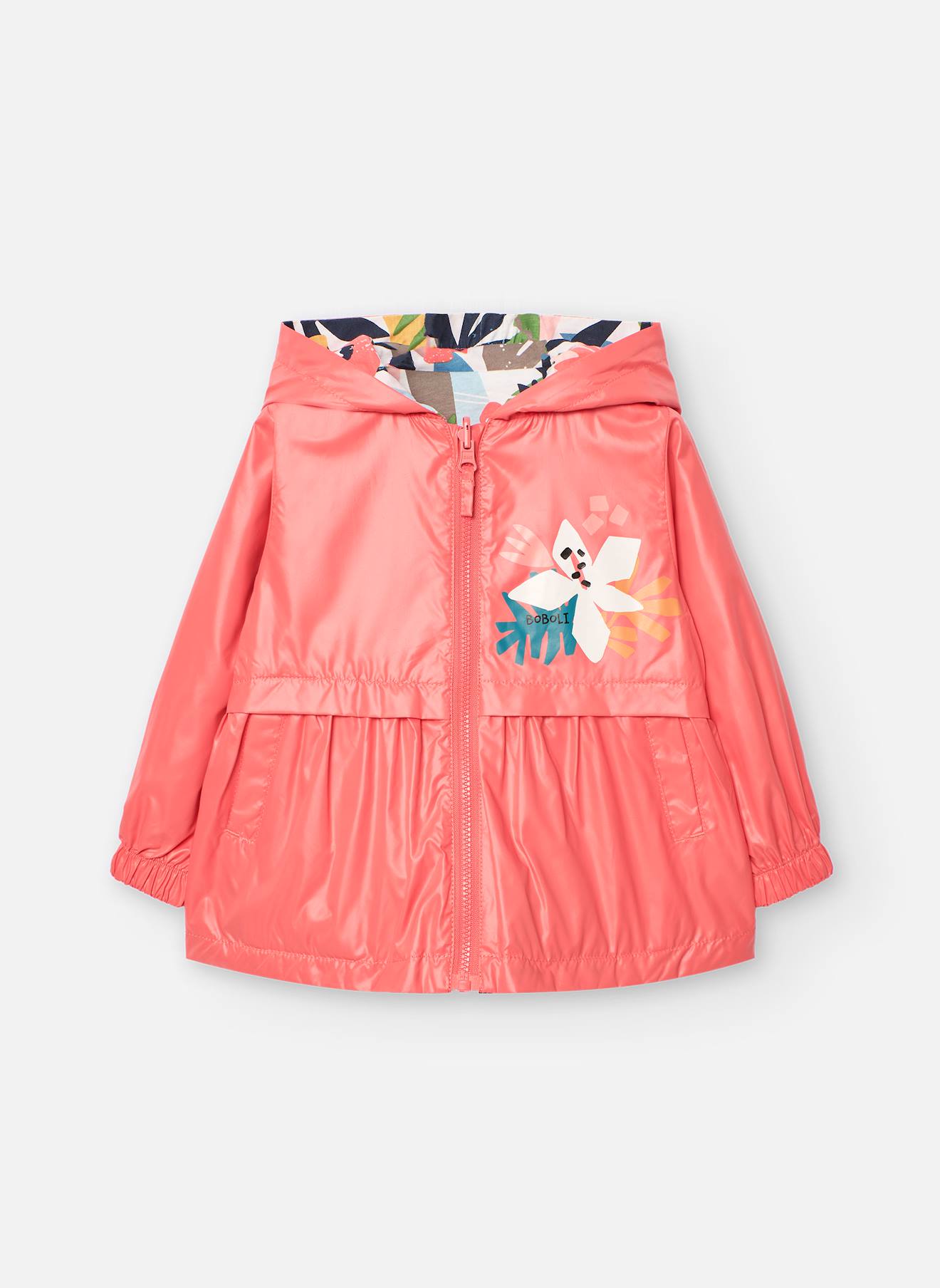 Parka Réversible Avec Capuche Et Fermeture Éclair Rouge