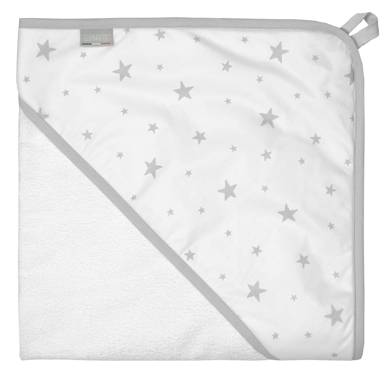 Cape De Bain En Bambou Stella Stella, Imprimé Étoiles Blanc,