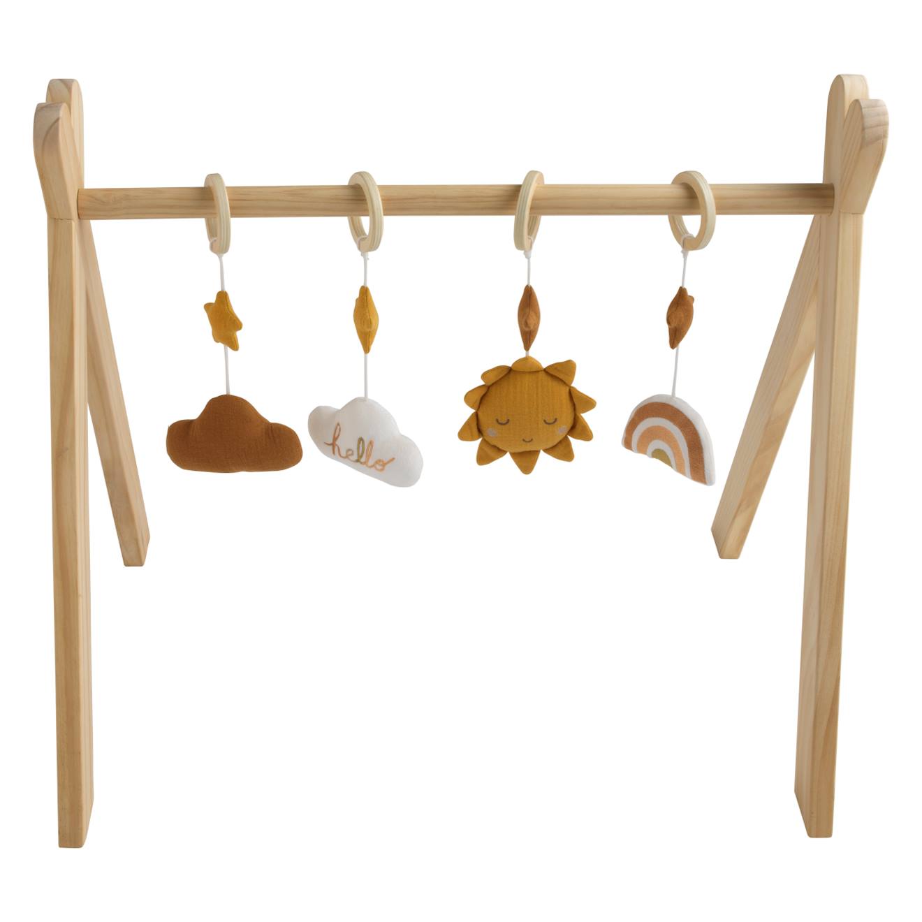 Arche D'éveil Bois Avec 4 Jouets - Orsino Jaune