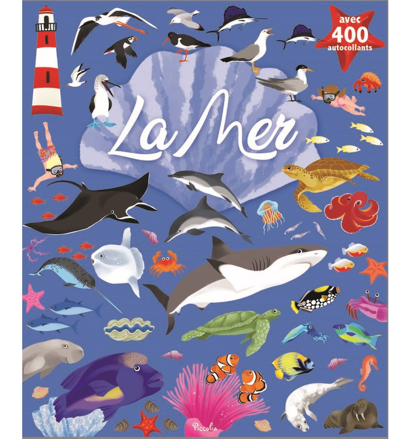 400 Autocollants La Mer Bleu