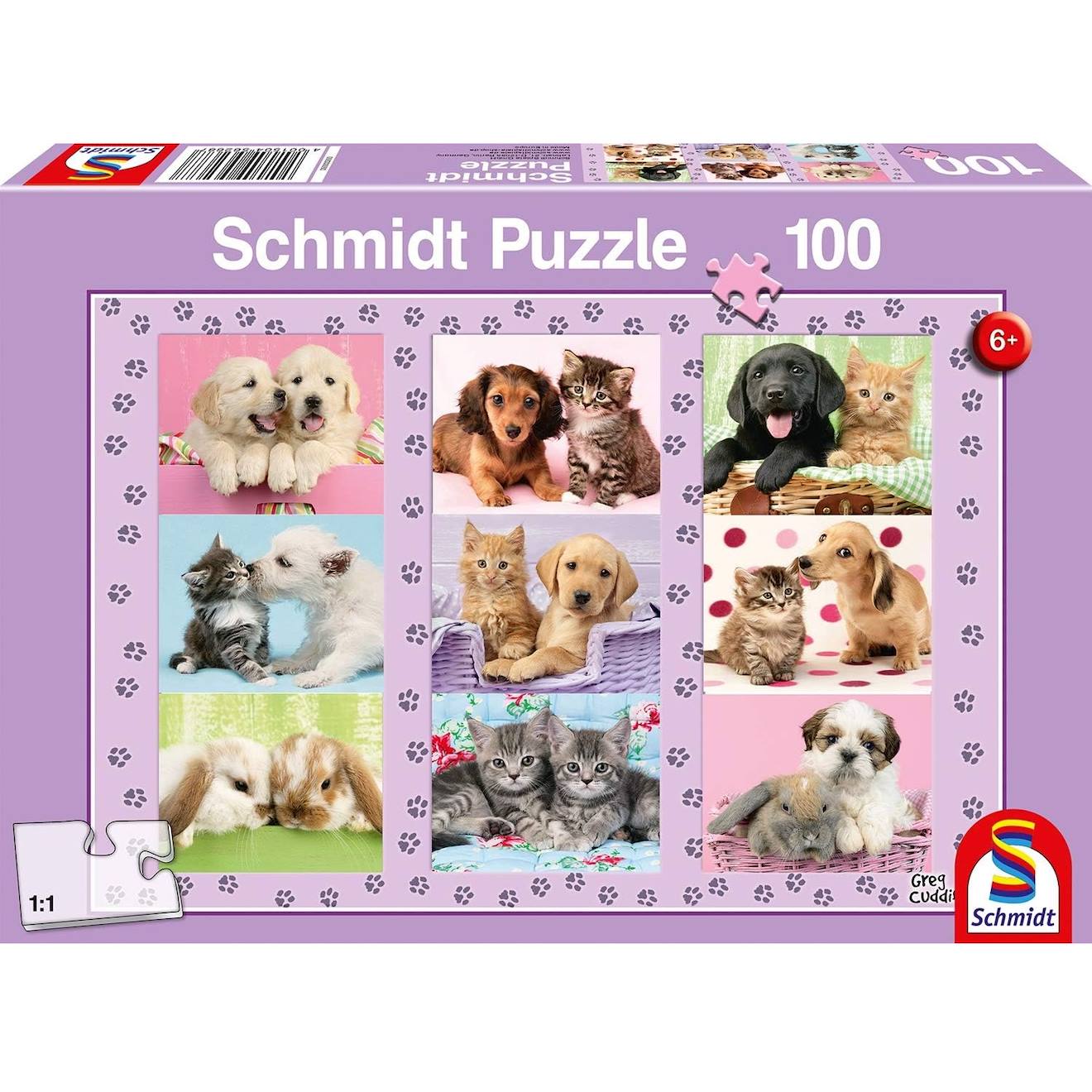Puzzle Mes Amis Les Bêtes 100 Pcs Violet