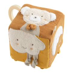 Jouet-Cube d'activités bébé en coton bio - petit coeur